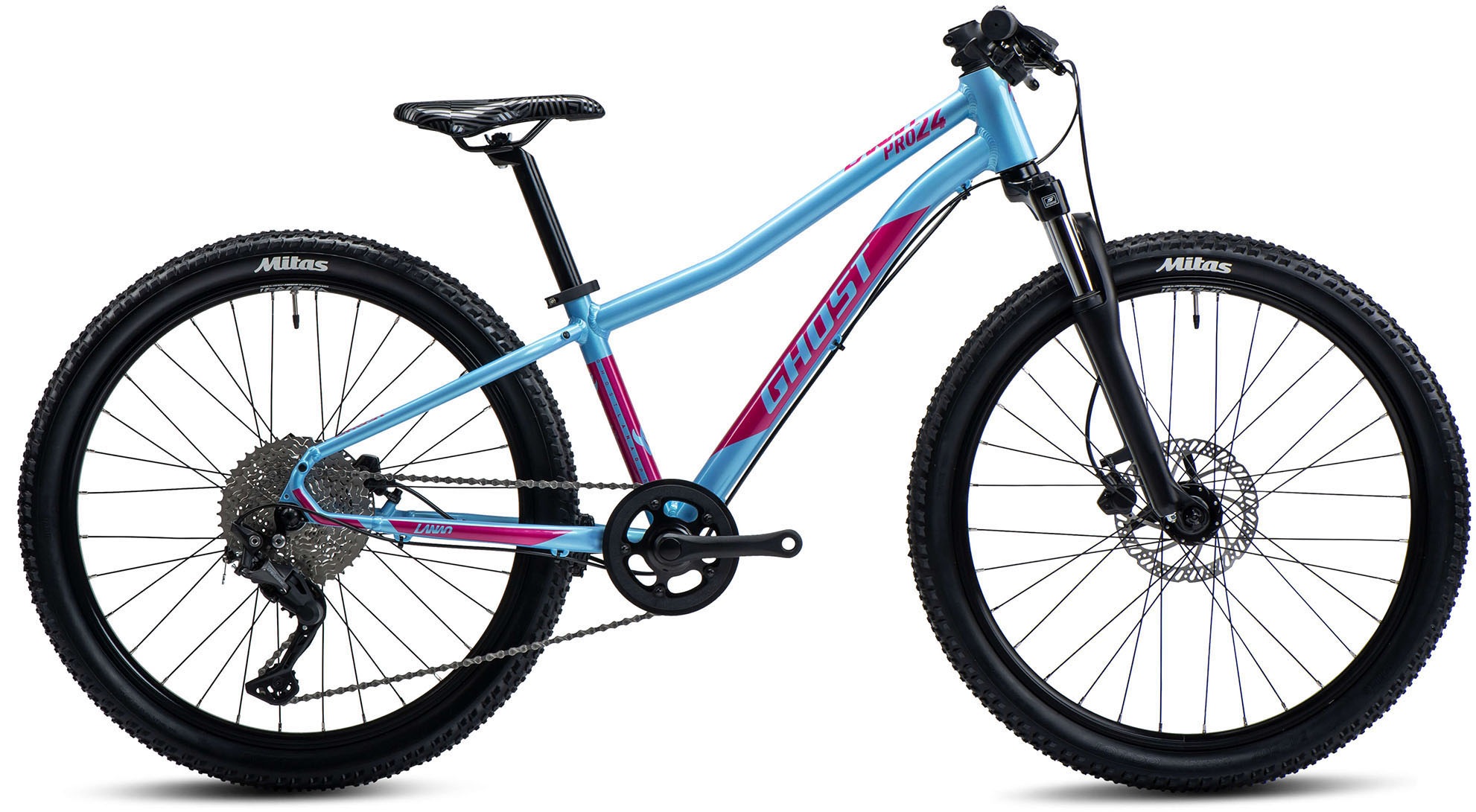 GHOST Mountainbike "Lanao 24 Pro", 30cm, 24 Zoll (60,96cm), blau, Fahrräder, für Damen und Herren, Kettenschaltung