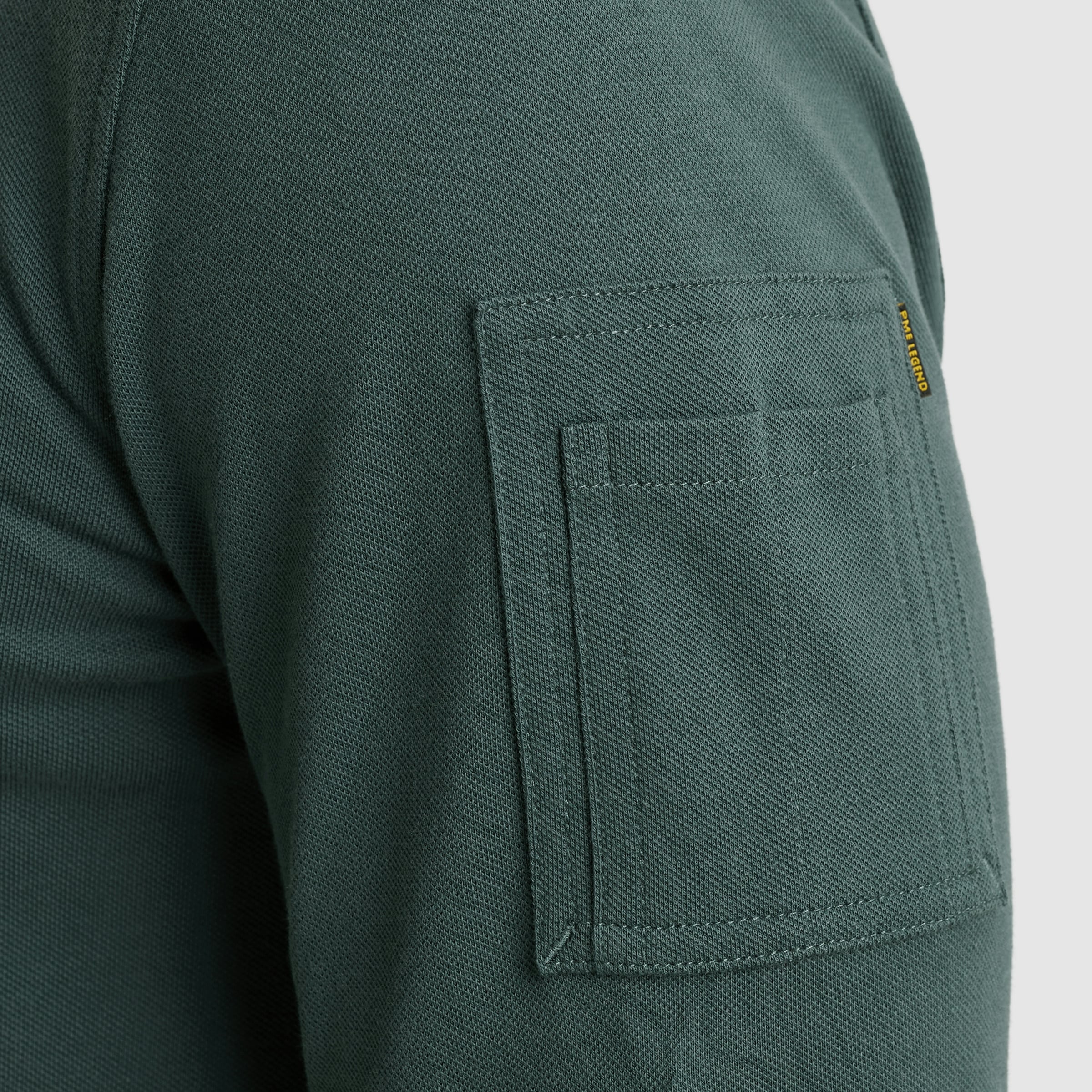 PME LEGEND Langarm-Poloshirt, mit Logo Stickerei