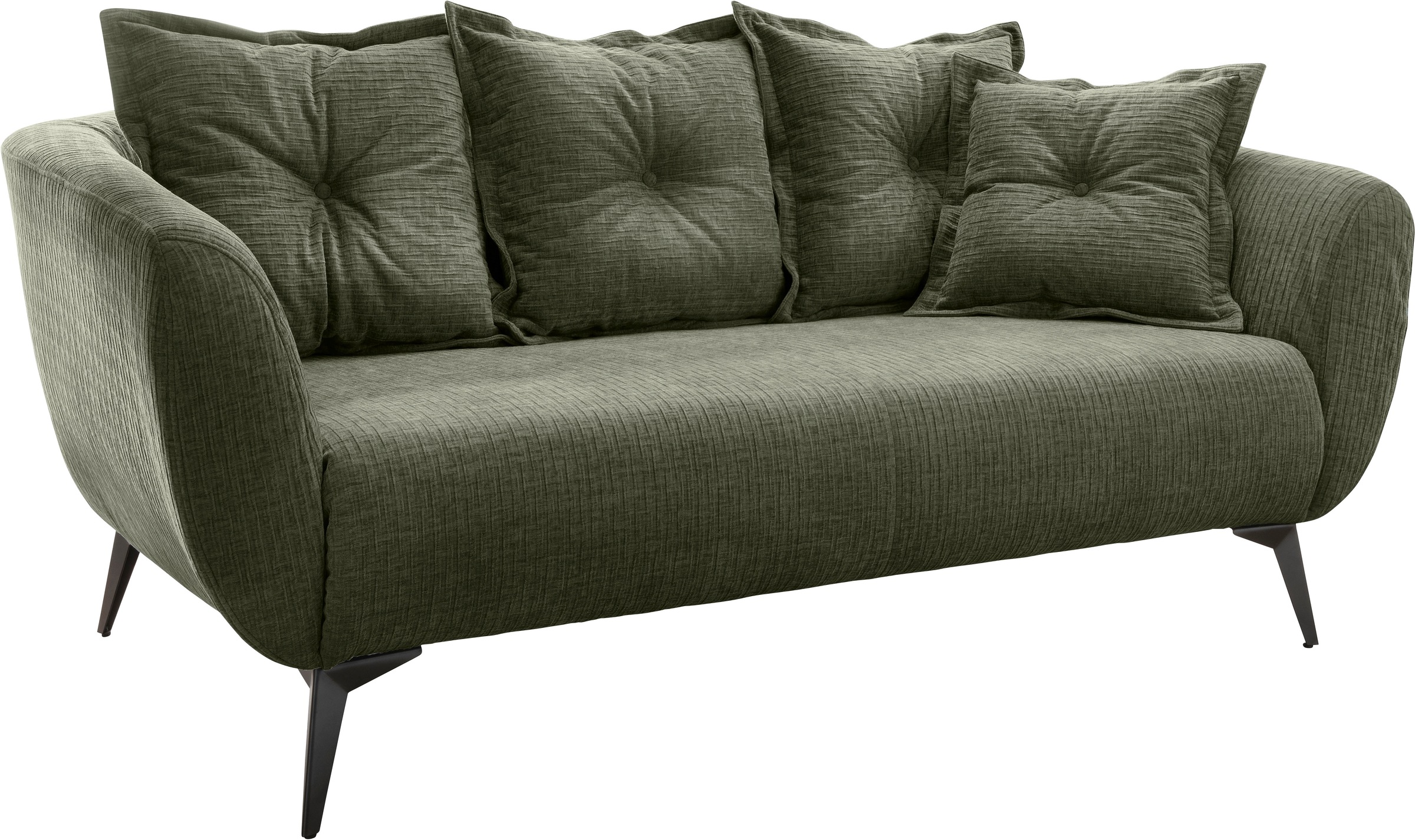Home affaire 2,5-Sitzer »Baggio, Breite 196 cm zeitlos & elegant, bequem« schwarze Metallfüße