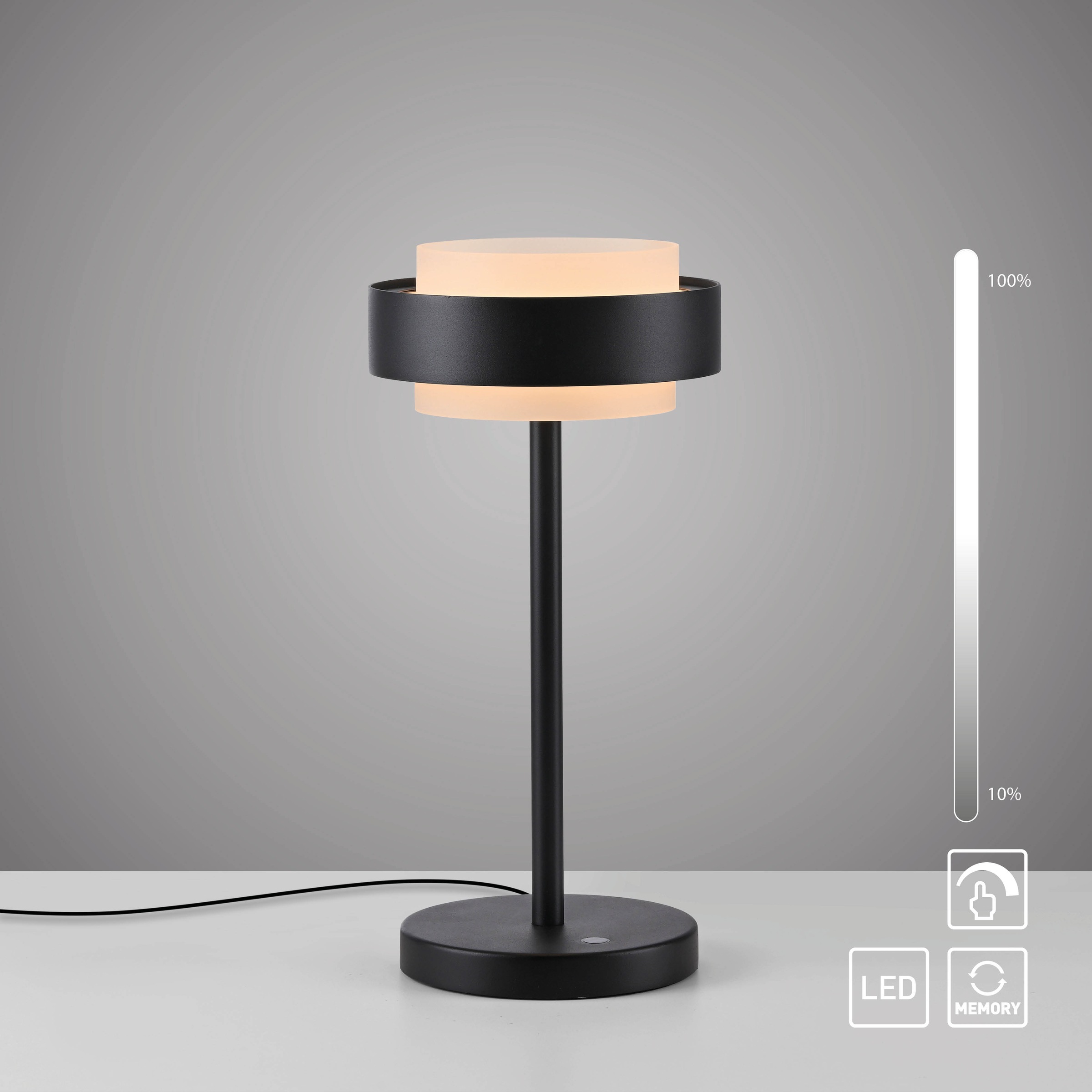 SCHÖNER WOHNEN-Kollektion LED Tischleuchte »ELMO« LED-Board 1 Stk. Warmweiß SCHÖNER WOHNEN Kollektion, Touchdimmer, Memoryfunktion