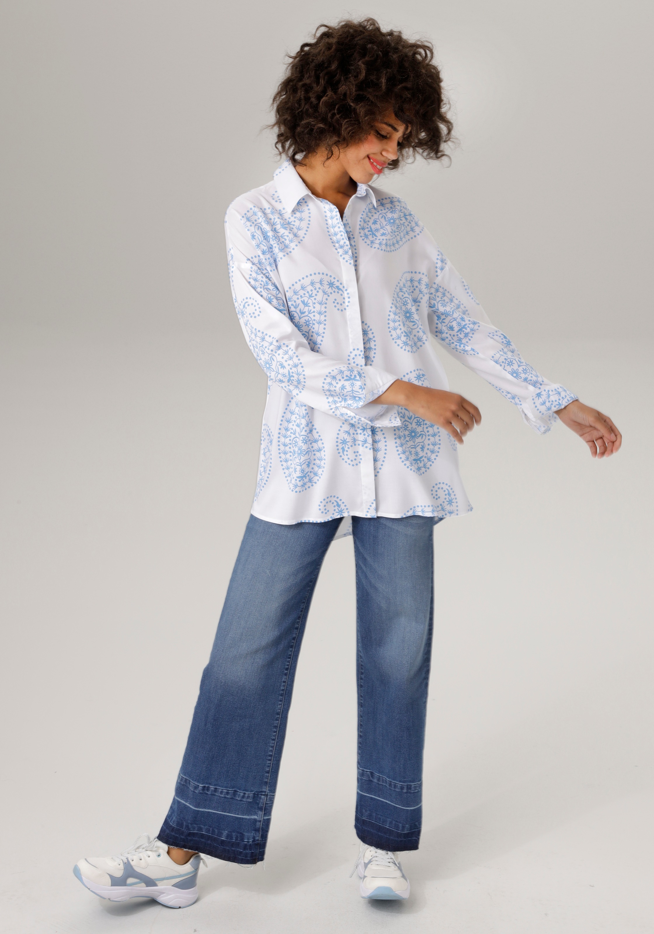 Aniston CASUAL Hemdbluse, mit großflächigem Paisley-Muster