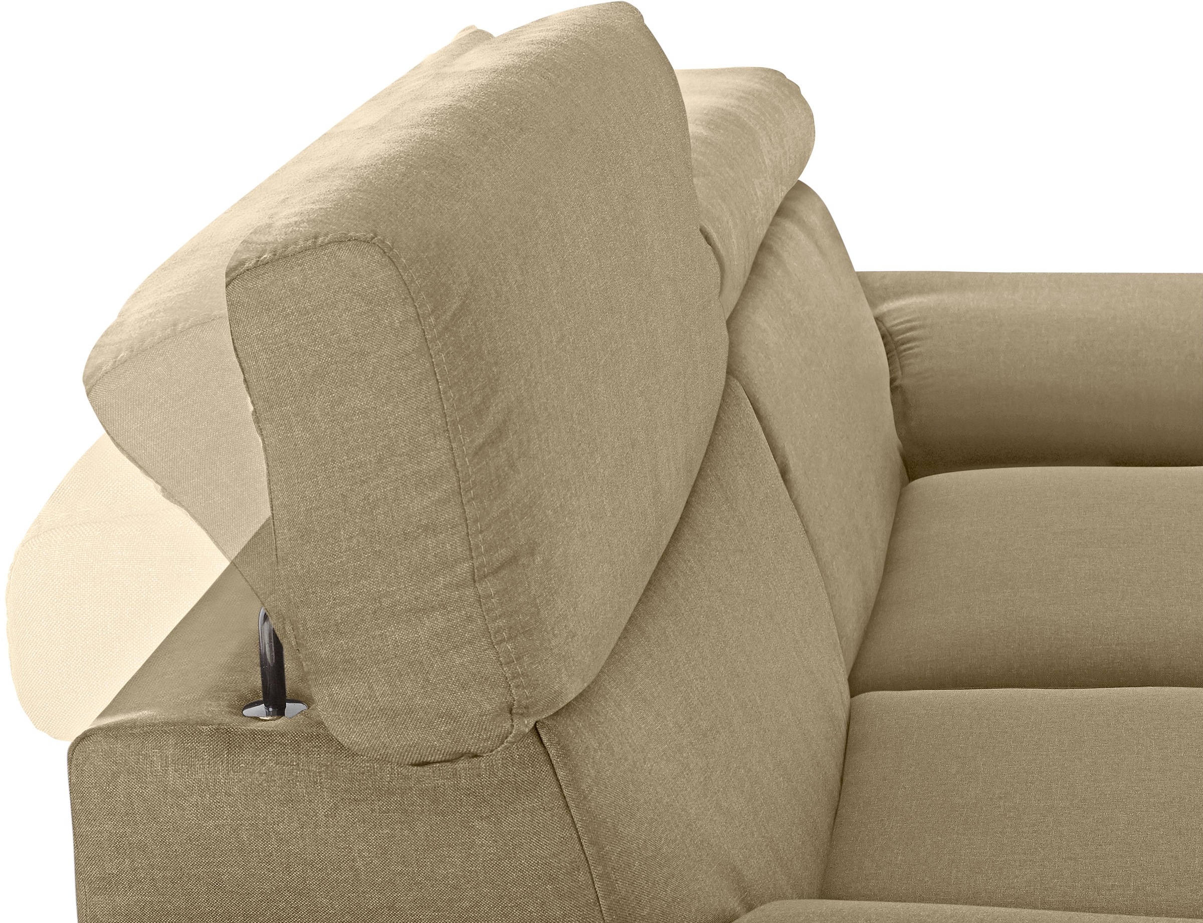 DOMO collection 2-Sitzer »Mira inklusive Kopfteilverstellung für mehr Wohlfühlkomfort«, elegant und modern, komfortabel, frei im Raum stellbar
