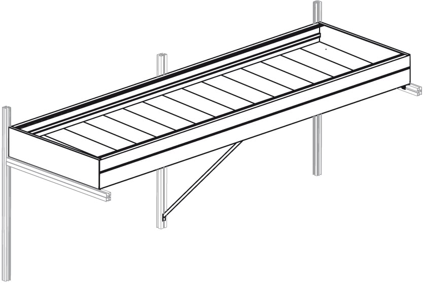 KGT Pflanzschale "Pflanzwanne Rose II", BxT: 217x63,5 cm