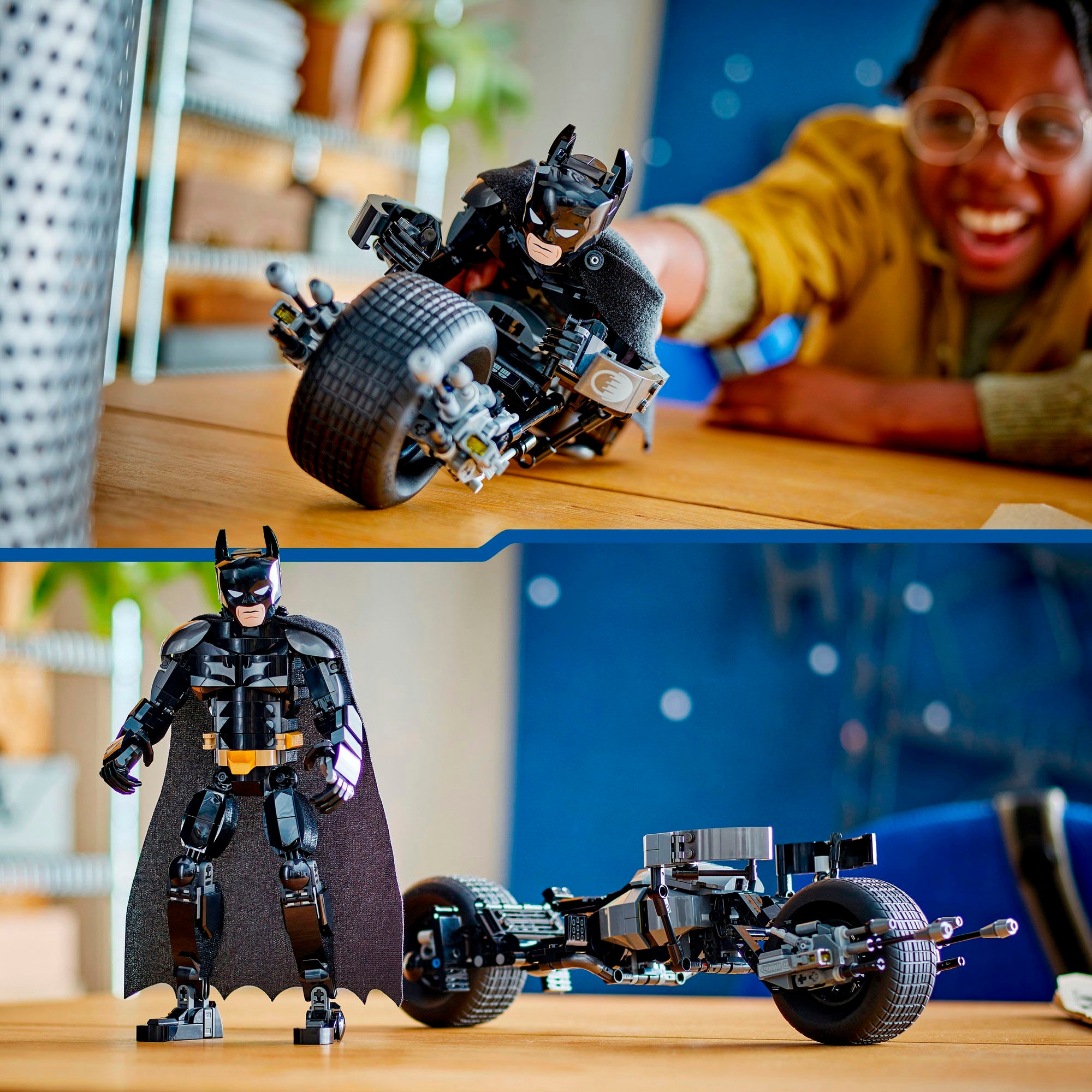 LEGO® Konstruktionsspielsteine »Batman™ Baufigur mit dem Batpod (76273), LEGO Super Heroes«, (713 St.), Made in Europe