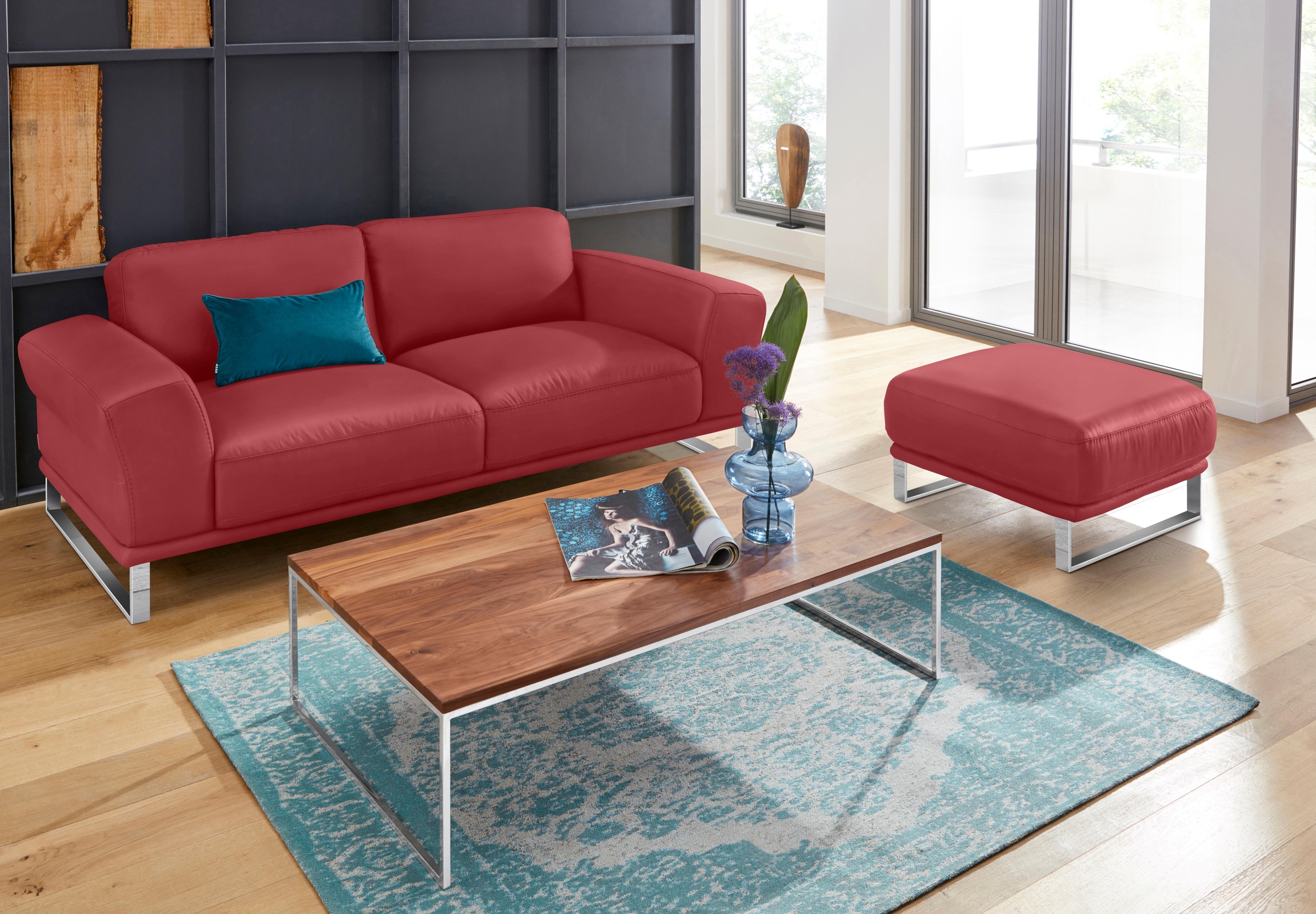 W.SCHILLIG 2,5-Sitzer »montanaa«, mit Metallkufen in Chrom glänzend, Breite 212 cm