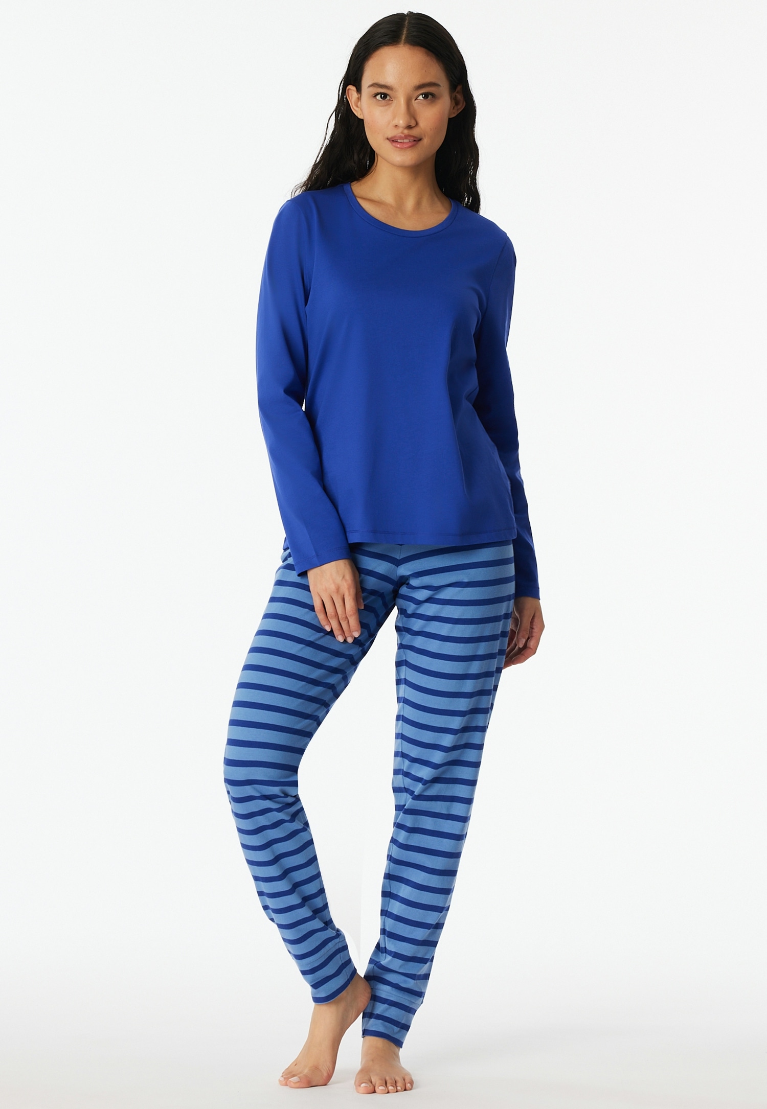 Schiesser Schlafanzug "Casual Essentials" 2tlg., 2 tlg. mit eingefasster, runder Halsausschnitt