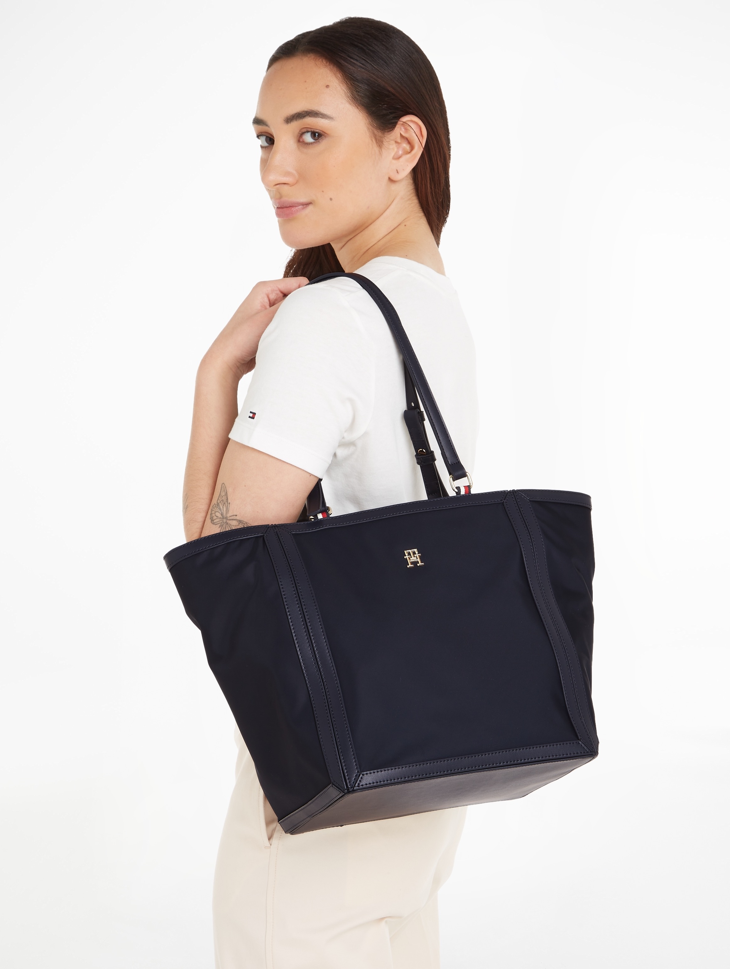 Tommy Hilfiger Shopper »TH ESSENTIAL S TOTE«, Handtasche Damen Tasche Damen Henkeltasche Recycelte Materialien