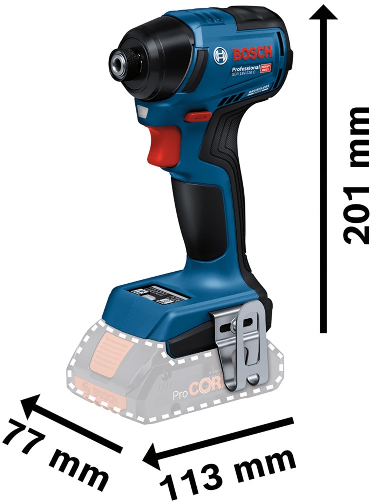 Bosch Professional Akku-Drehschlagschrauber »»GDR 18V-220 C««, ohne Akku, ohne Ladegerät
