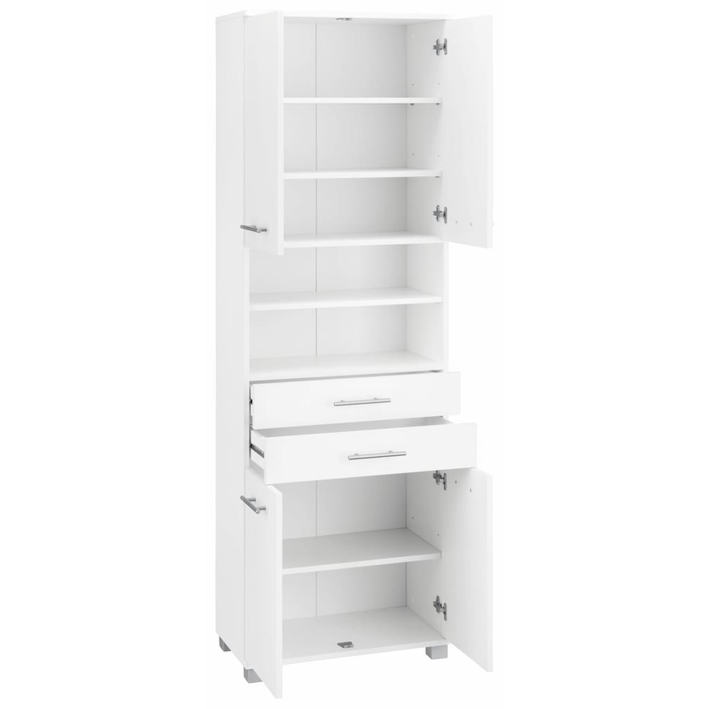 Schildmeyer Hochschrank »Emmi«, Breite 60 cm, Metallgriffe, mit 2 Schubkästen