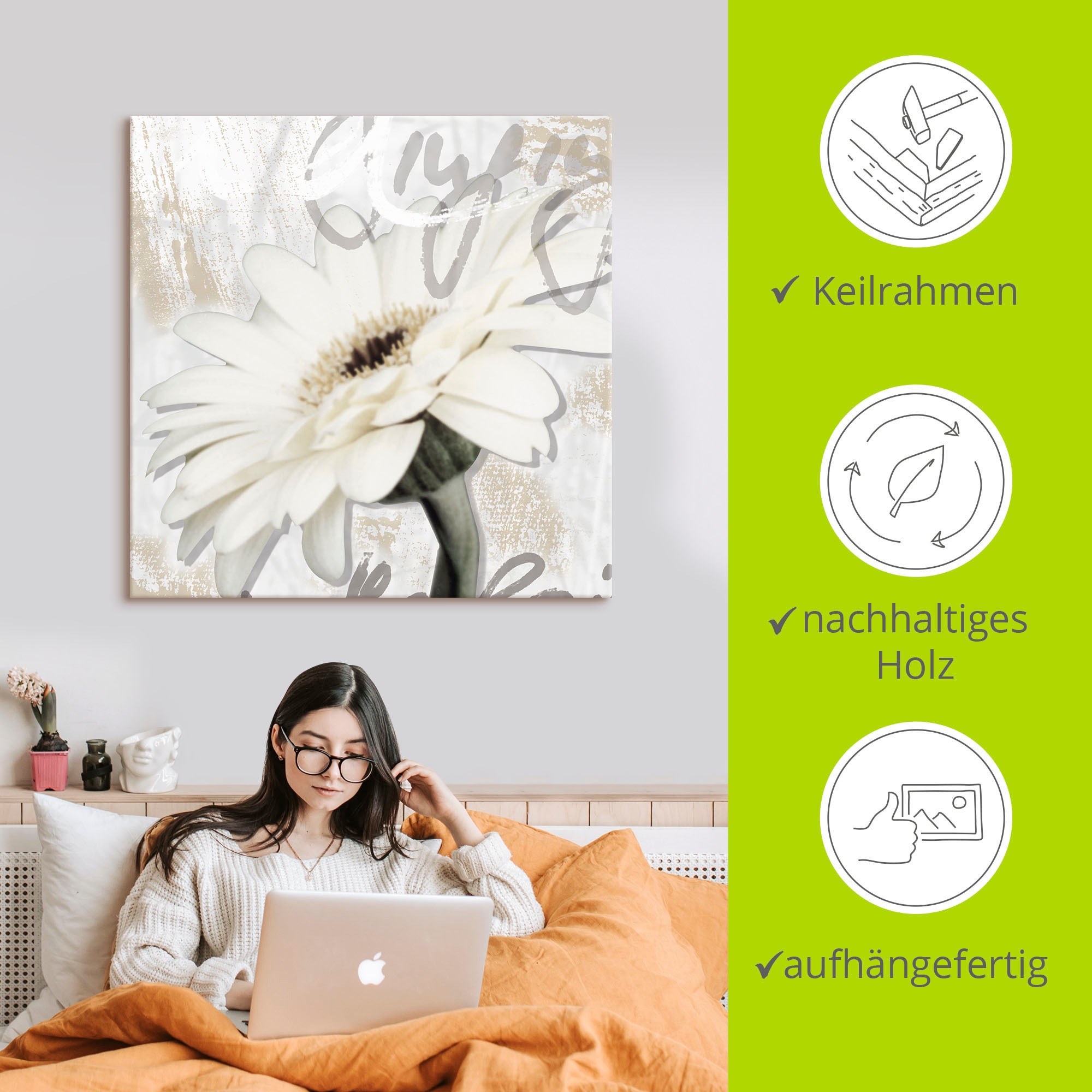 Artland Wandbild »Gerbera«, Blumenbilder, (1 St.), als Leinwandbild, Poster, Wandaufkleber in verschied. Größen