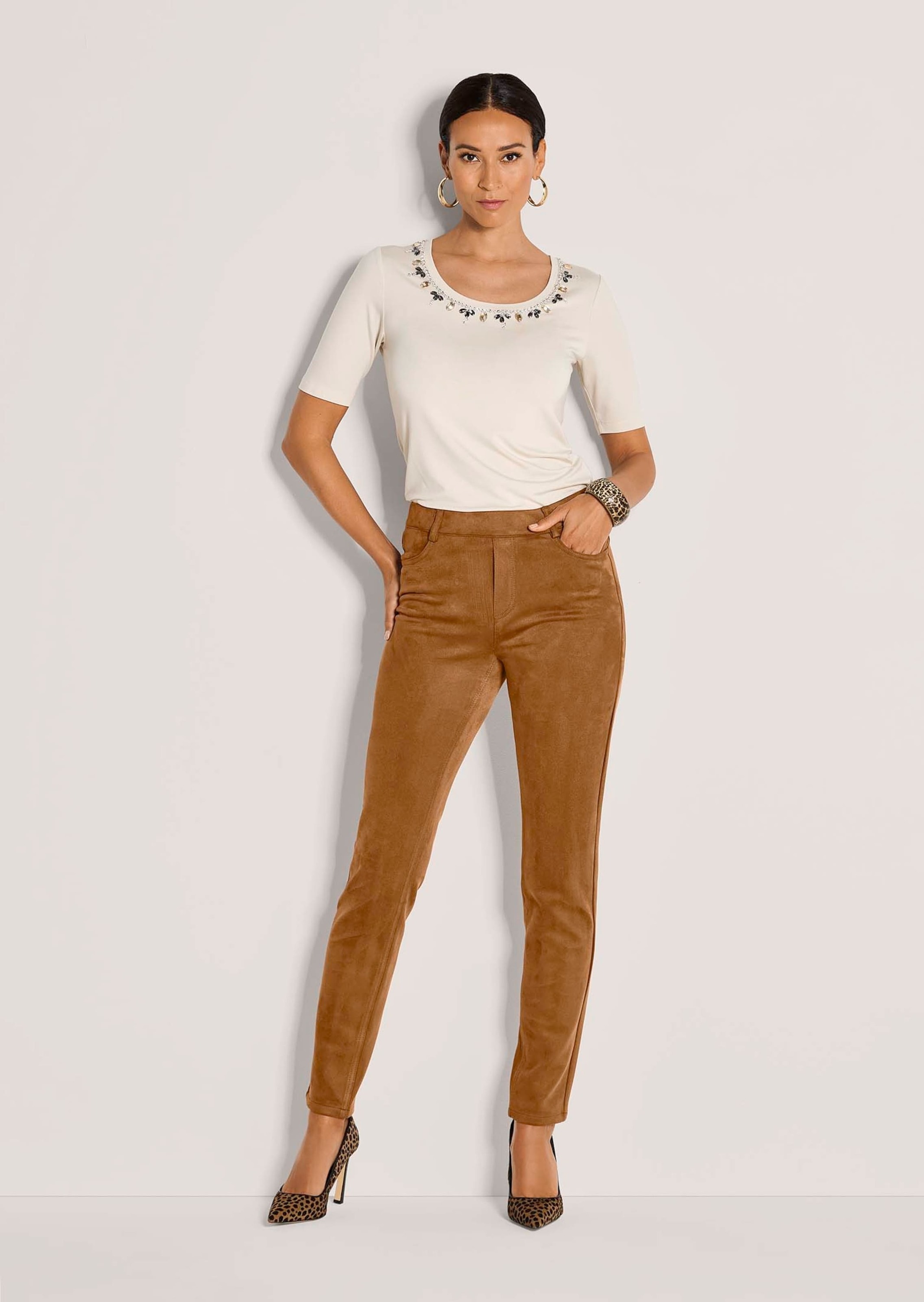 MADELEINE Stoffhose "Jeggings Slim Fit Hose in Veloursleder-Optik" günstig online kaufen