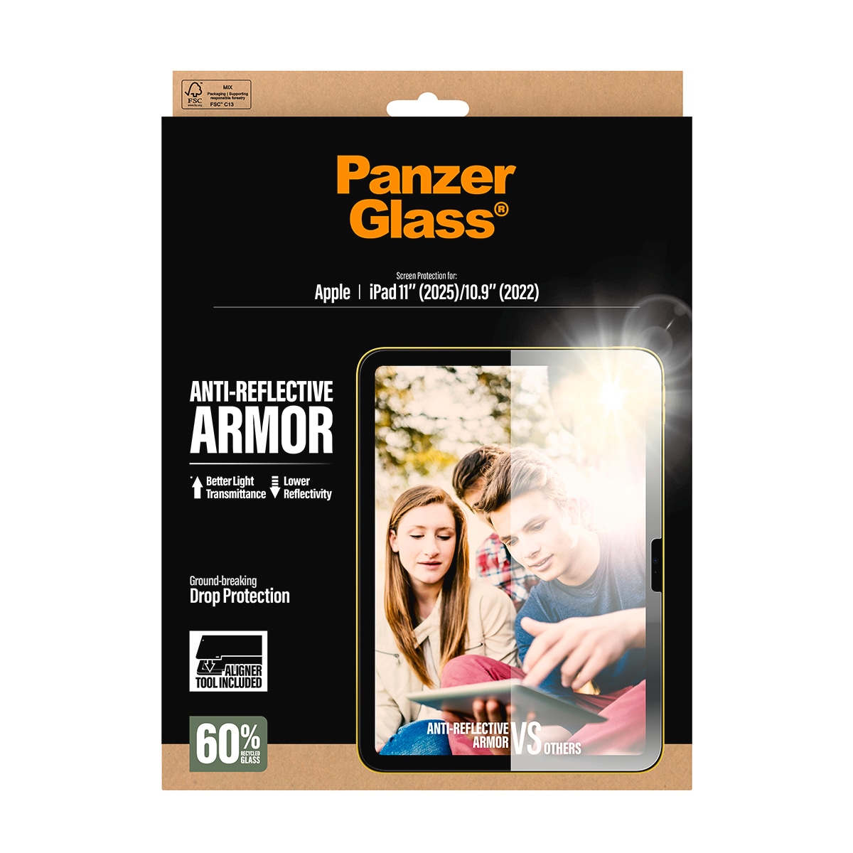 CARE by PanzerGlass Displayschutzglas »Anti-Reflective Armor Screen Protector« für Apple iPad 11" 2025 Displayschutzfolie, Schutzfolie, Bildschirmschutz, kratz- & stoßfest