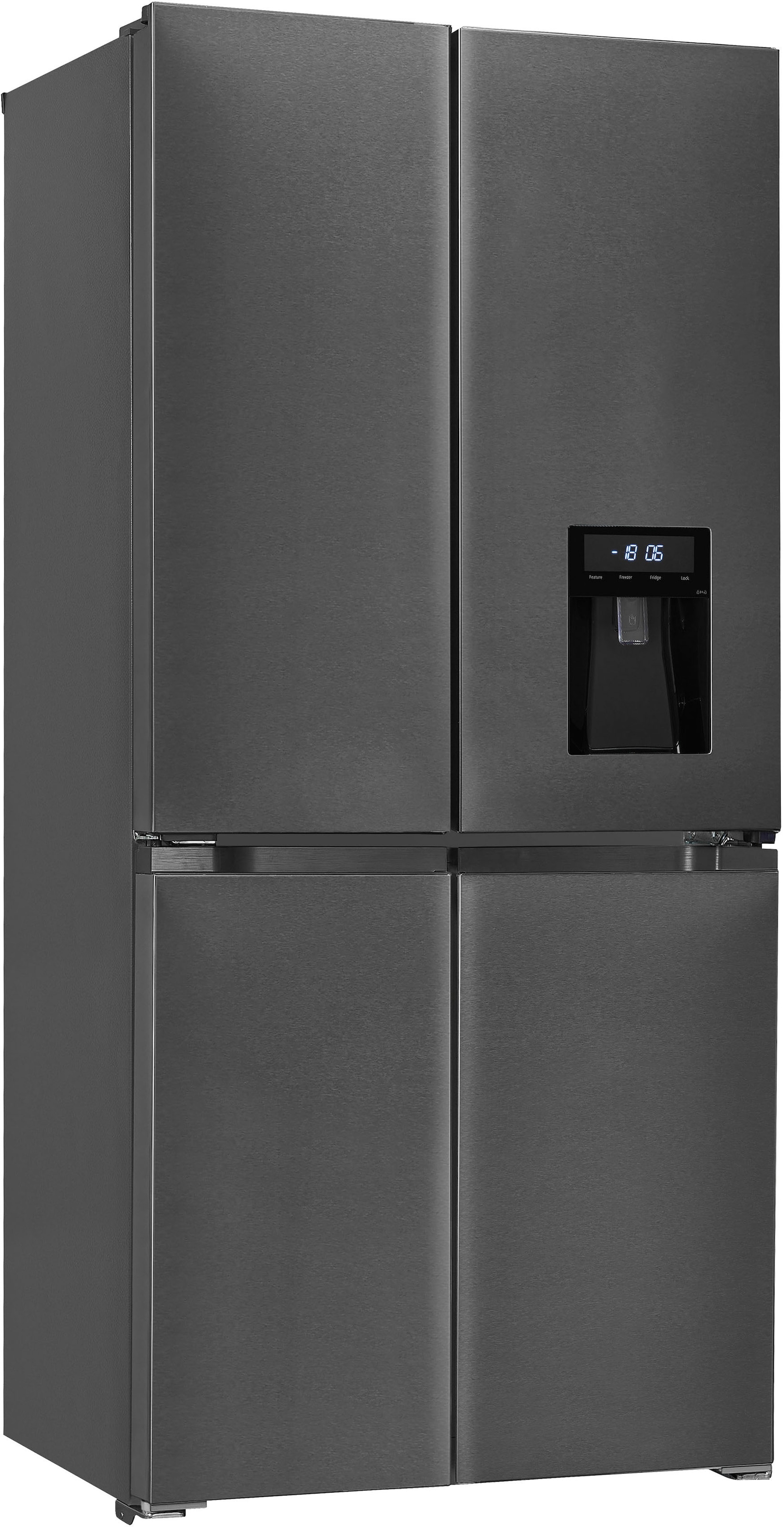 exquisit Multi Door "MD430-100-WS-200E inoxlook-az" 183 cm hoch 83,6 cm bre günstig online kaufen