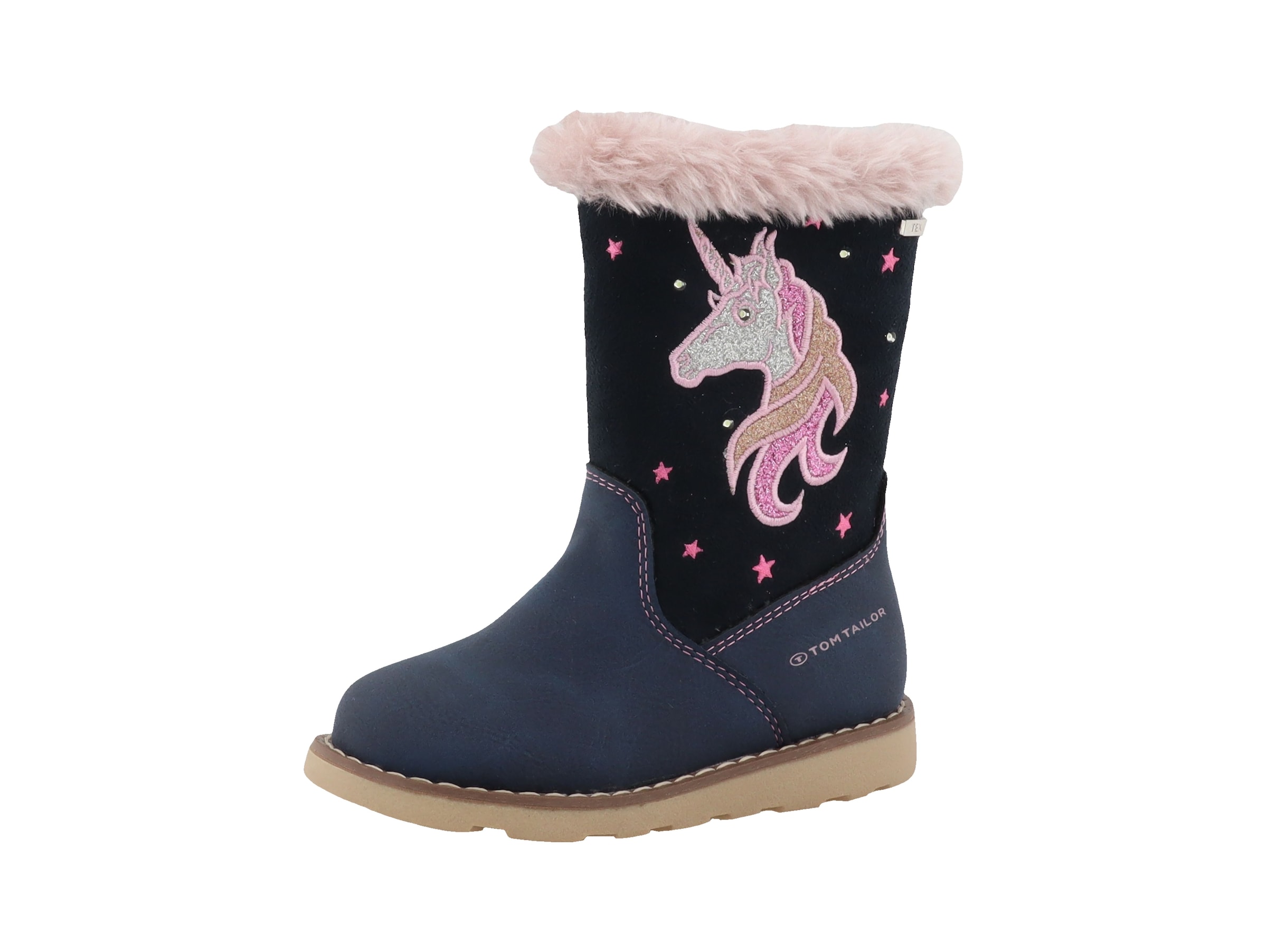 TOM TAILOR Winterstiefel "Blinkschuh" Langschafttstiefel, Kinderstiefel mit blinkendem Einhornmotiv