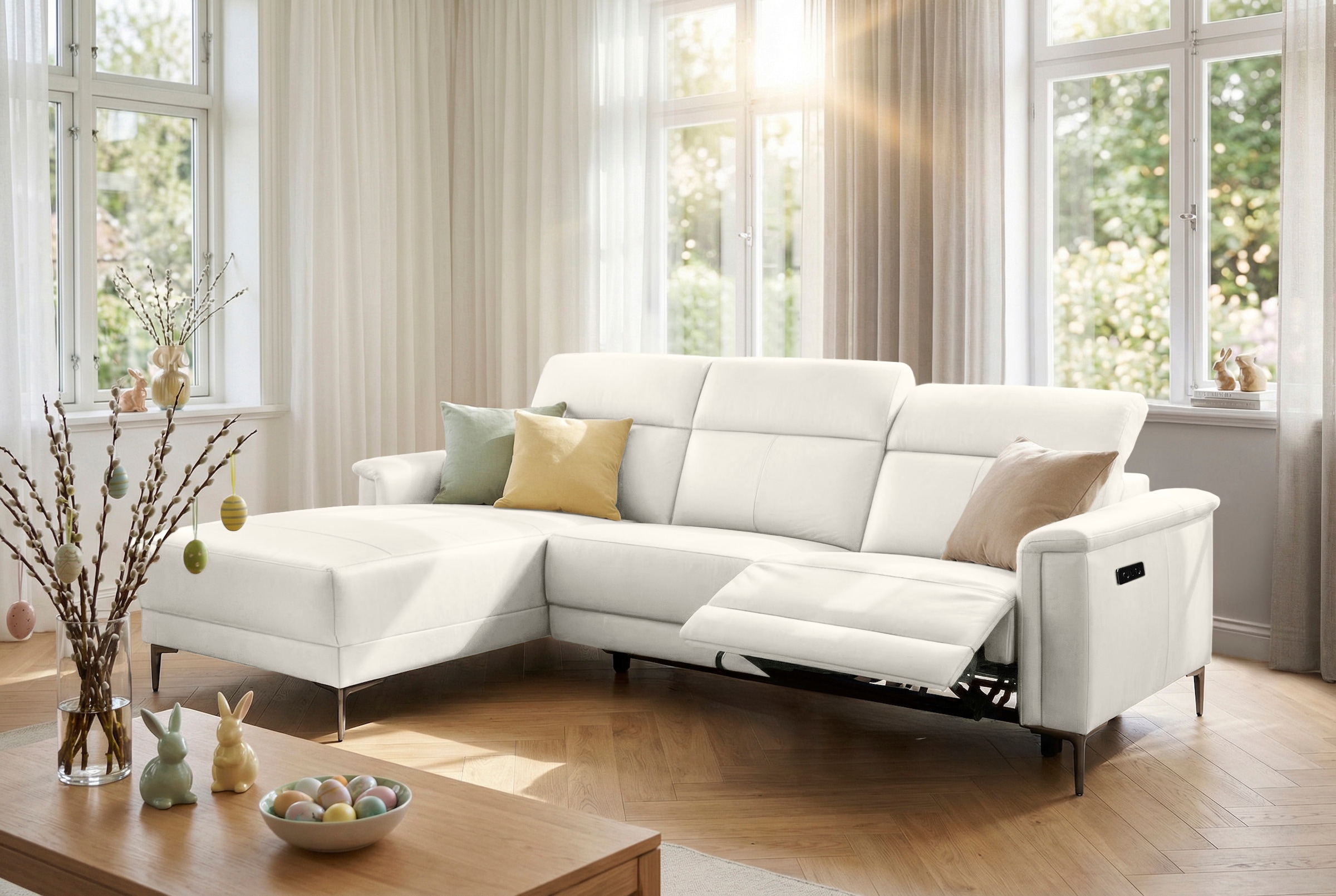 OTTO home Ecksofa "LUND, L-Form, 261cm, man. o. elektr. Relaxfunktion (mit günstig online kaufen
