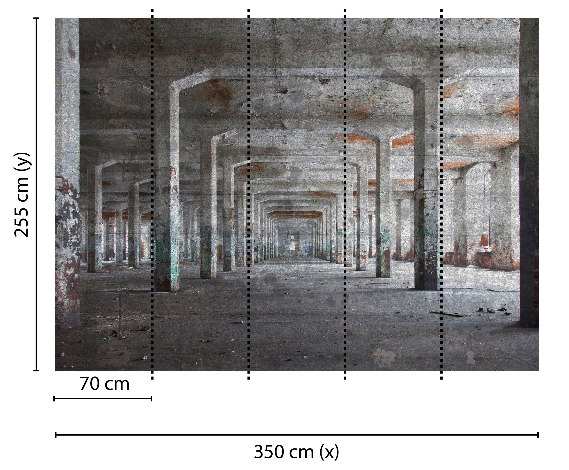 living walls Fototapete »Designwalls Concrete Posts« glatt Vlies, Wand, Schräge, Decke