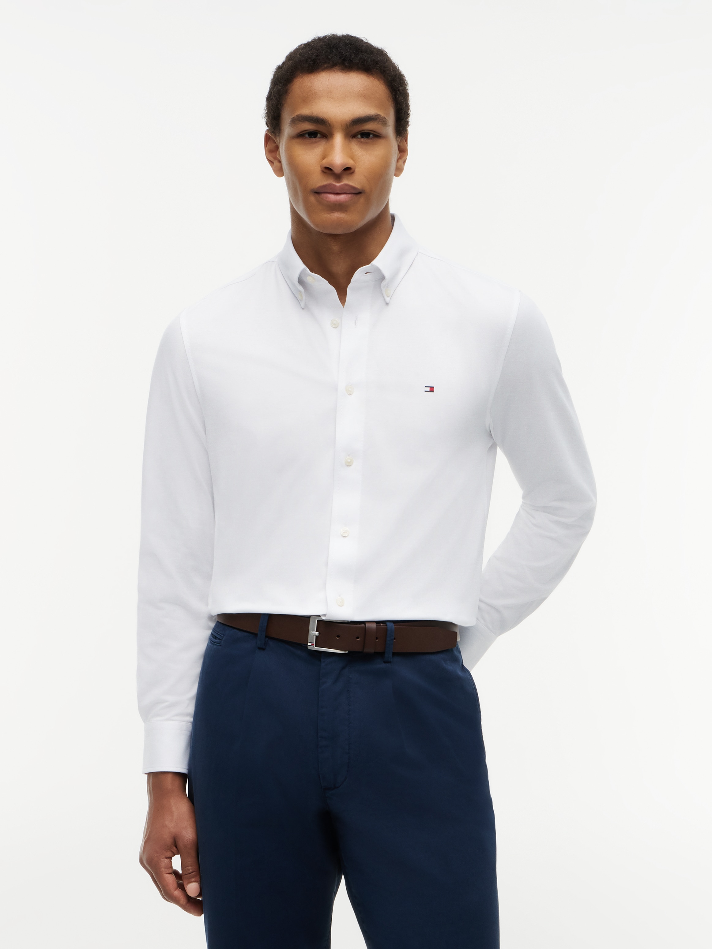 Tommy Hilfiger Langarmhemd "PERFORMANCE PIQUE OXFORD" Regular Fit Peformance Pique Oxford Casual