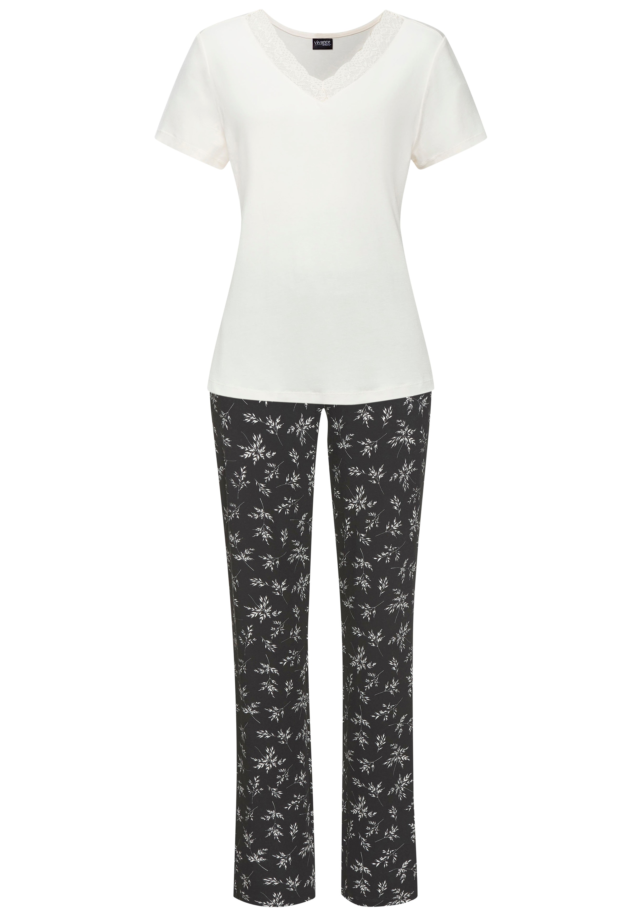 Vivance Dreams Pyjama Set, 2 tlg. mit süßem Blumen-Print günstig online kaufen