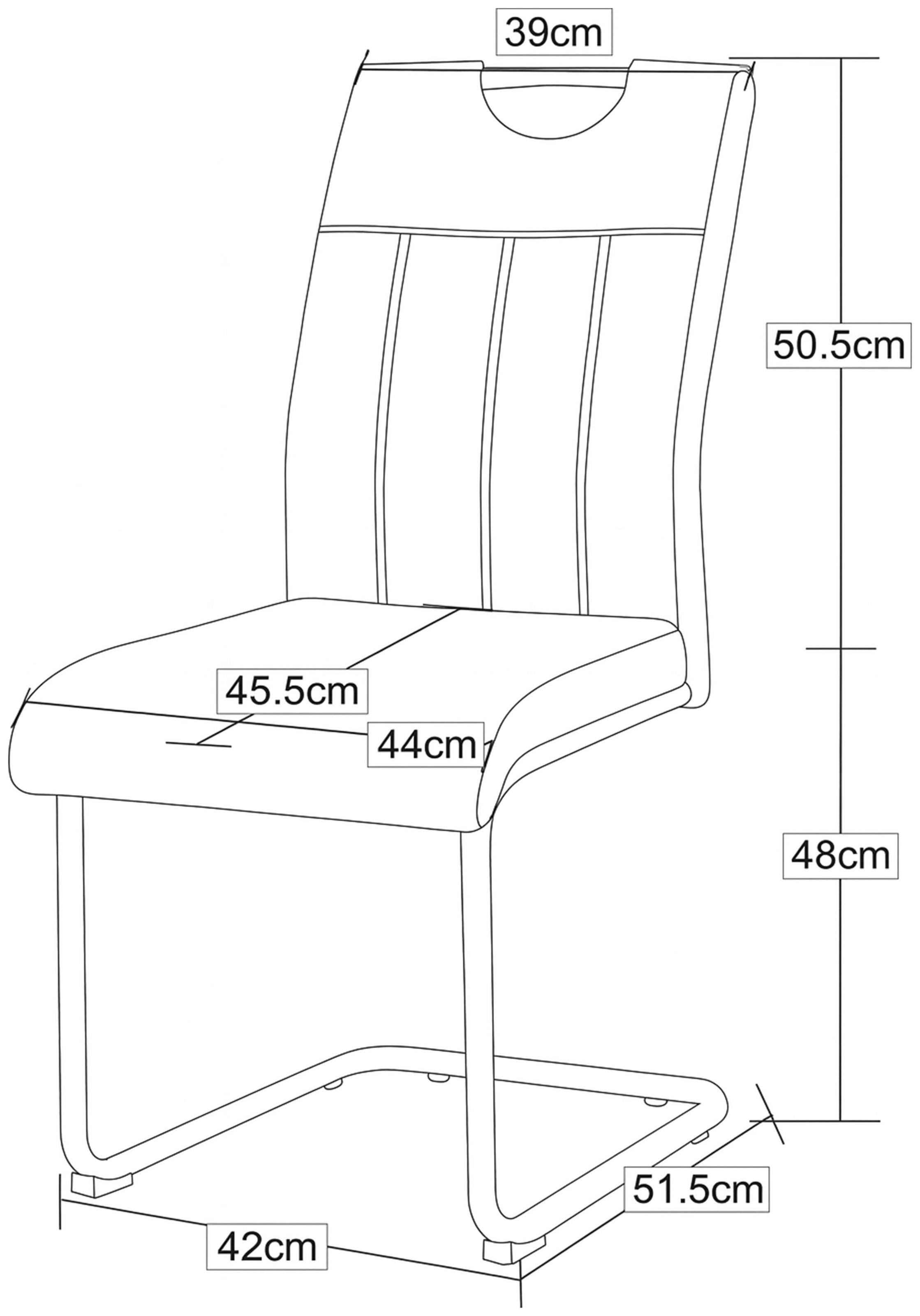 Home affaire Esszimmerstuhl »BRANDON, 2er Set, mit Metallgestell in matt schwarz« (Set) 2 Stk.in verschiedenen Farben, Belsatbarkeit pro Stuhl 120 kg, 360° drehbar