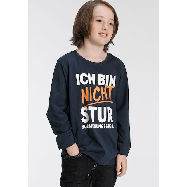 KIDSWORLD Langarmshirt »ICH BIN NICHT STUR«, Spruch online bestellen | BAUR