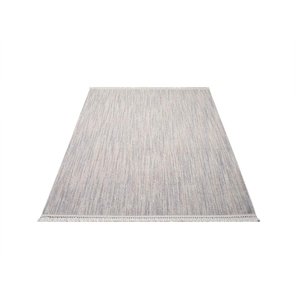 Carpet City Teppich »CLASICO 0052«, rechteckig, 11 mm Höhe, Läufer, Kurzflor, Hochtief-Muster, Boho, Fransen, Wohnzimmer