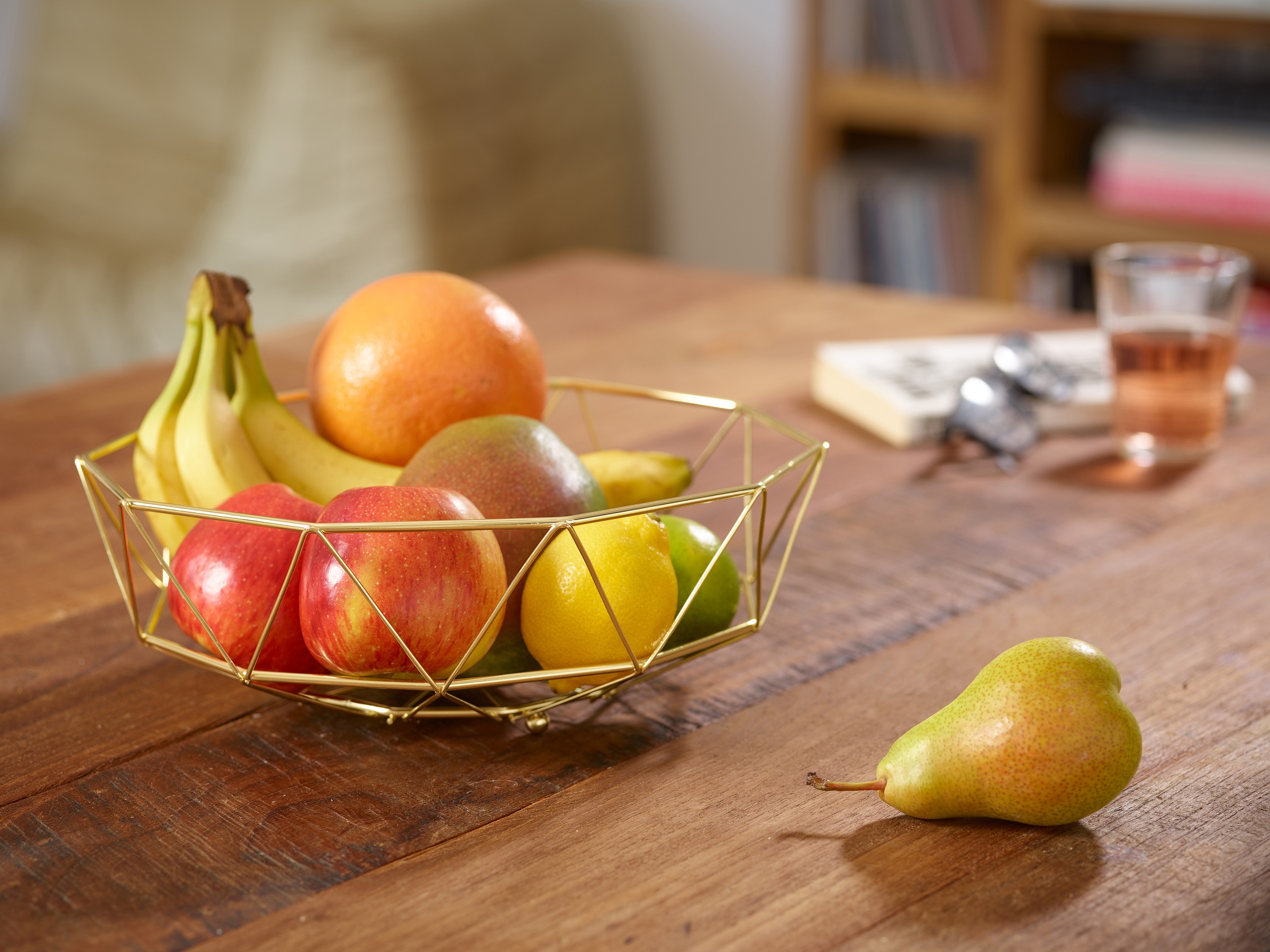 ECHTWERK Obstschale, 1 tlg., aus Edelstahl, moderner Obstkorb, Obstschüssel, Dekoschale, robust, 30 x 15 x 10 cm