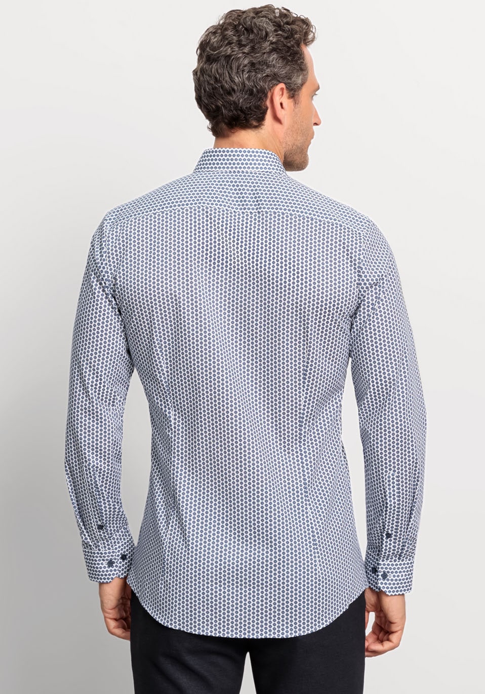 OLYMP Businesshemd »No. Six super slim« smartes grafisches Printmuster