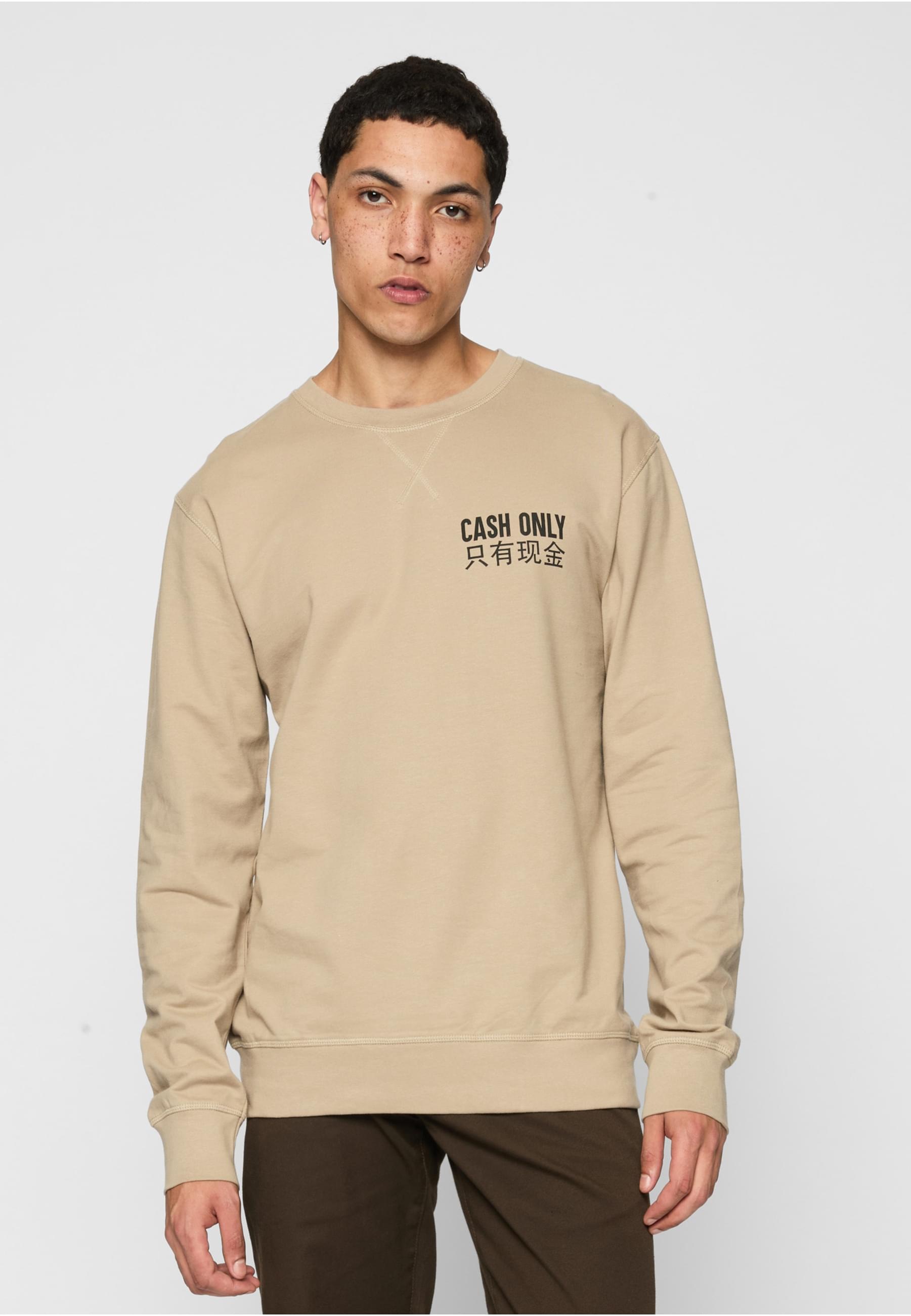 MisterTee Rundhalspullover »MisterTee Herren Cash Only Crewneck«, (1 tlg.)