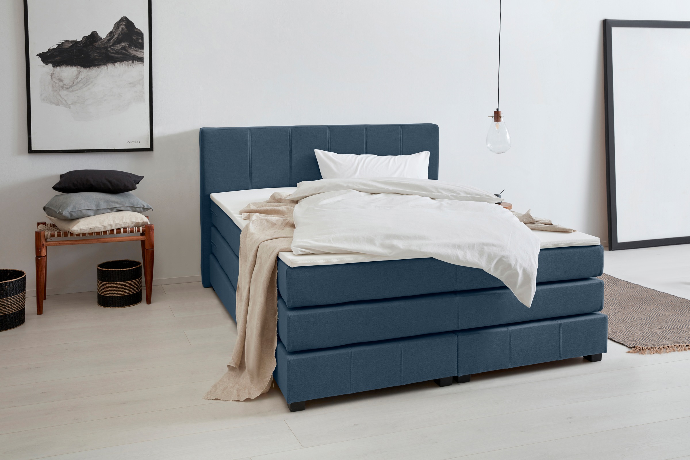 OTTO products Boxspringbett "Peetu", Taschenfederkern-Matratze, in 4 Breite günstig online kaufen