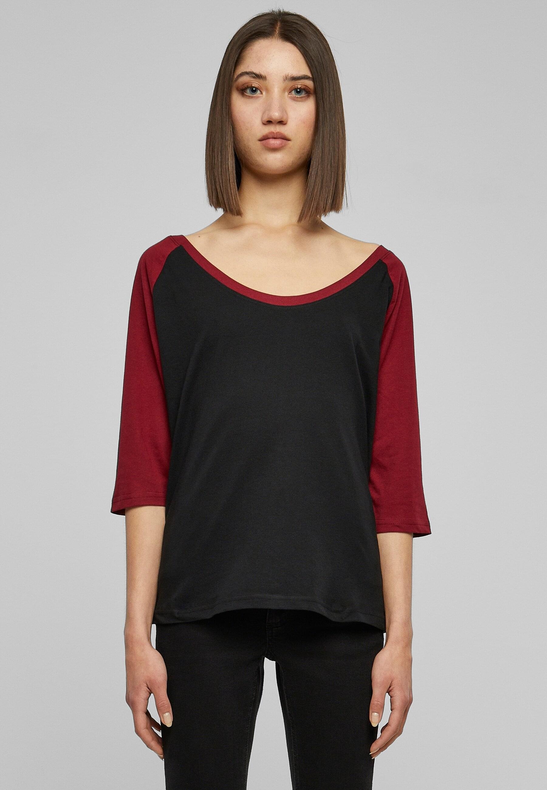 URBAN CLASSICS Kurzarmshirt »Urban Classics Damen Ladies 3/4 Contrast Raglan Tee«