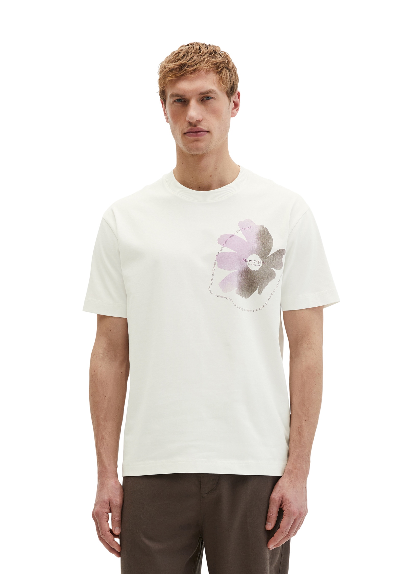 Marc OPolo T-Shirt "mit floralem Brustprint" günstig online kaufen