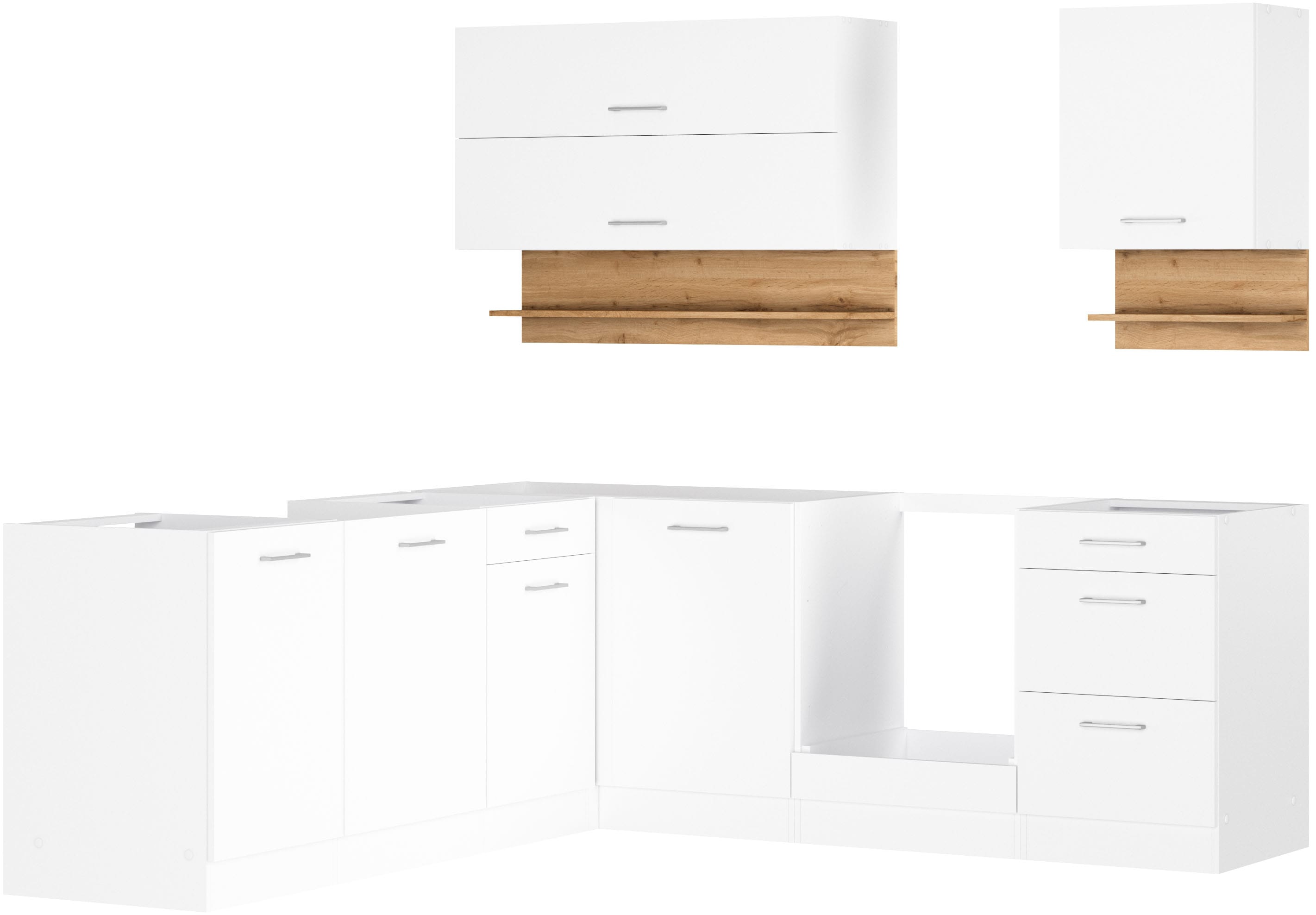 KOCHSTATION Winkelküche "KS-Milan" Stellbreite 220/220 cm, viel Stauraum, wahlweise mit E-Geräten