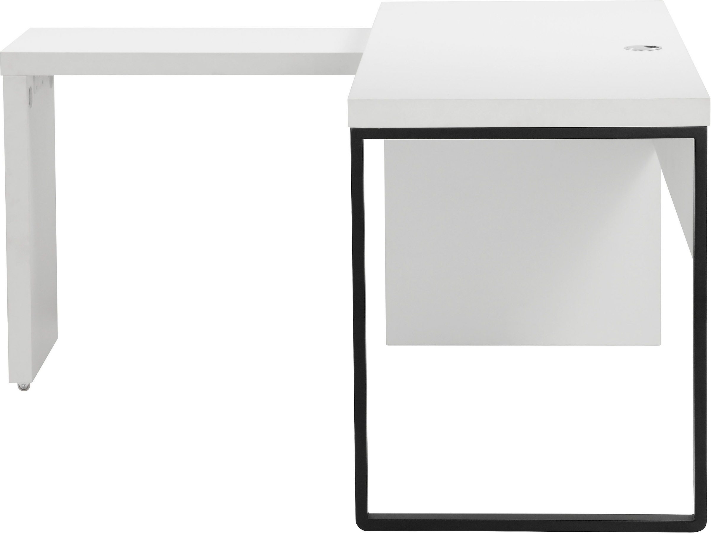 Places of Style Schreibtisch »Maniago, Computertisch;«, weißer  Eckschreibtisch mit rollbarem Element, 140x81-131 cm | BAUR