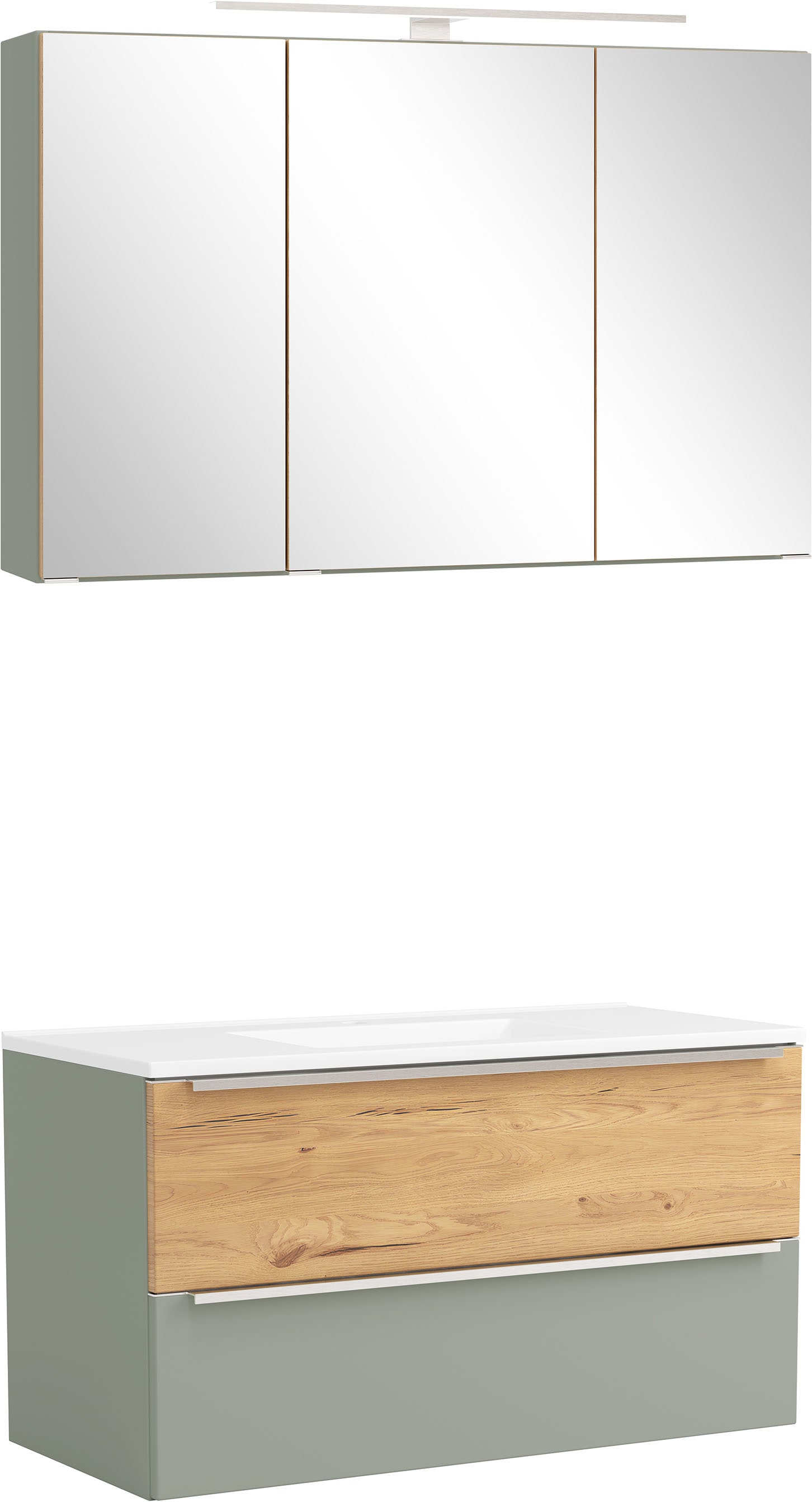 welltime "TRIENT, Set: Spiegelschrank und Waschtisch" 2 Stk. tlg.