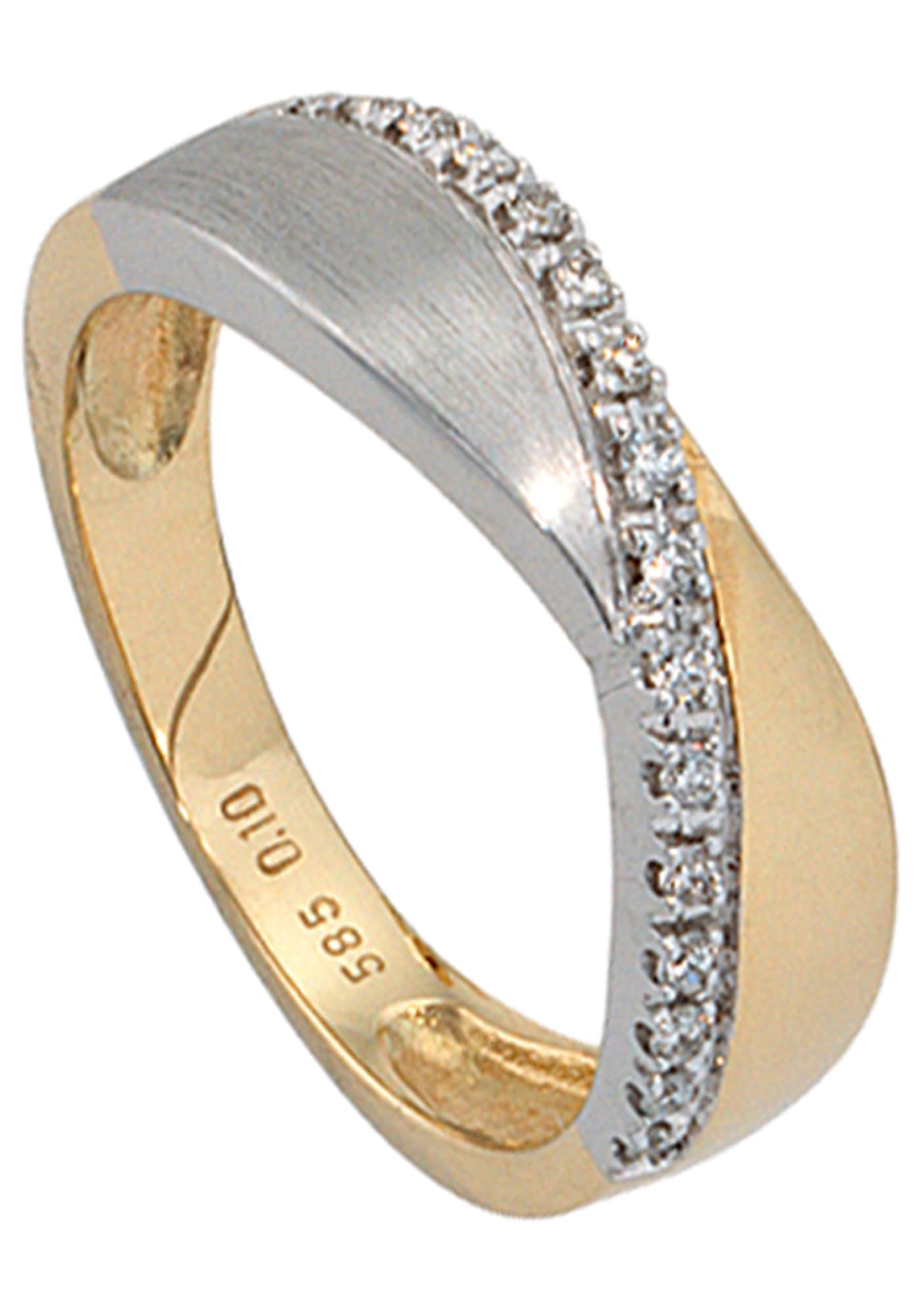 JOBO Diamantring, 585 Gold bicolor mit 16 Diamanten kaufen | BAUR