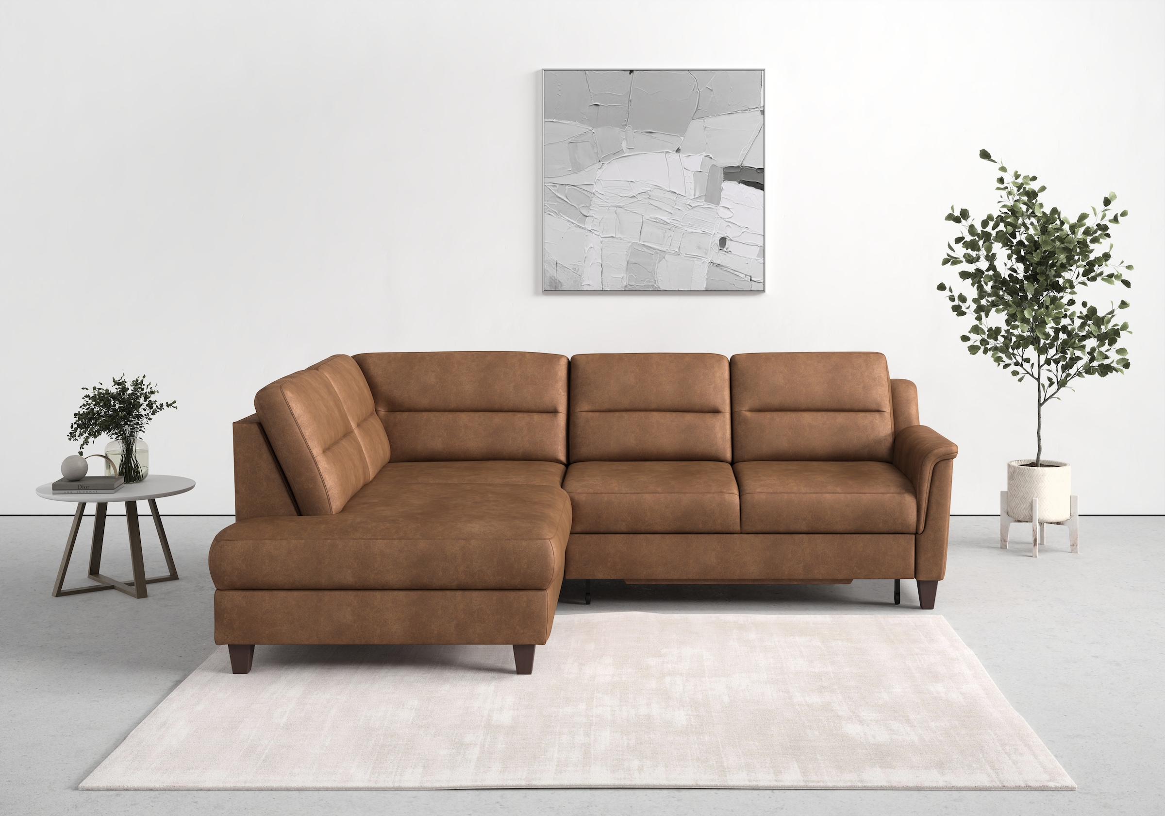 sit&more Ecksofa "Farö L-Form" inklusive Federkern, wahlweise mit Schlaffunktion und Bettkasten