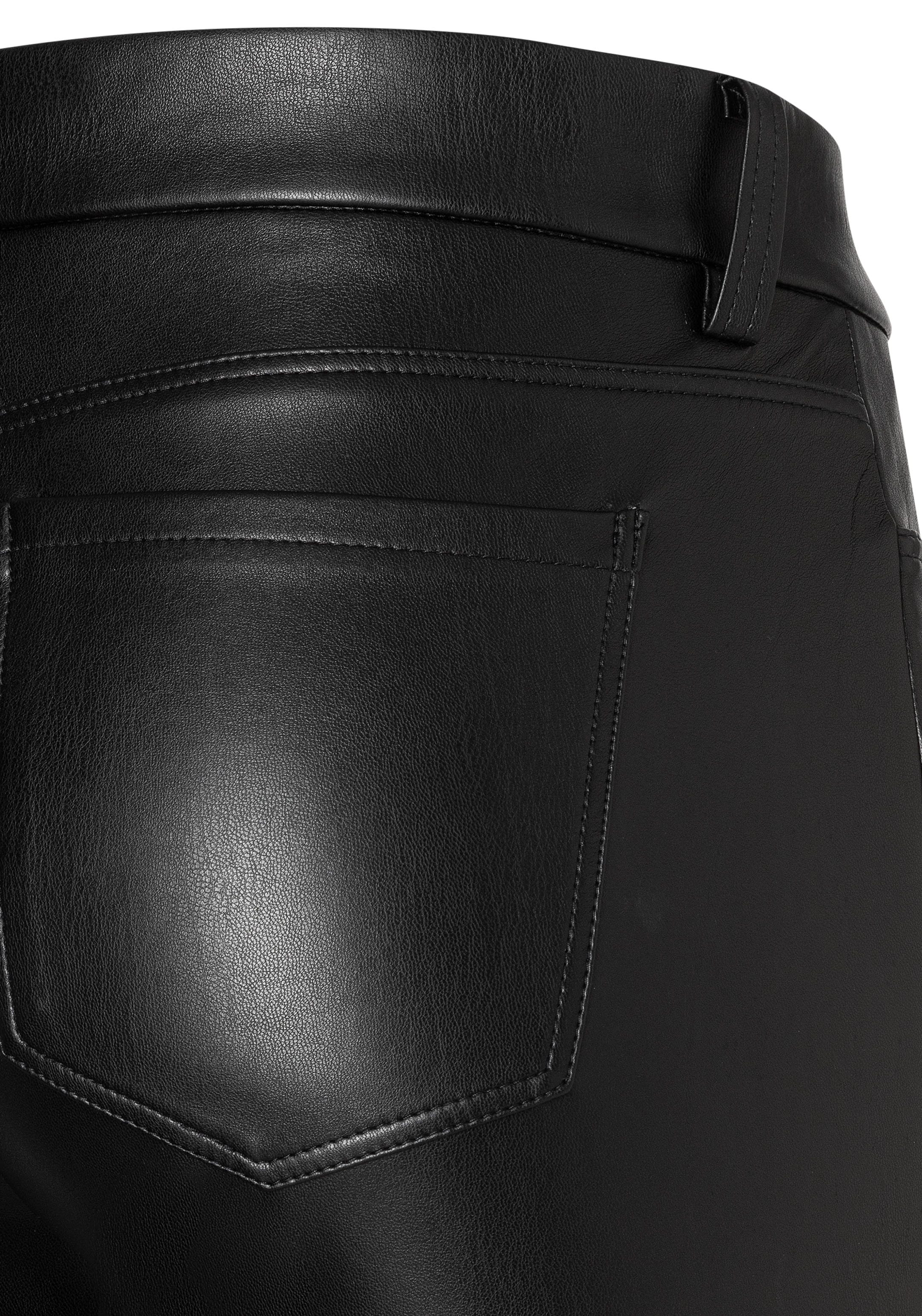 MAC Lederimitathose »SKINNY«, mit Taschen