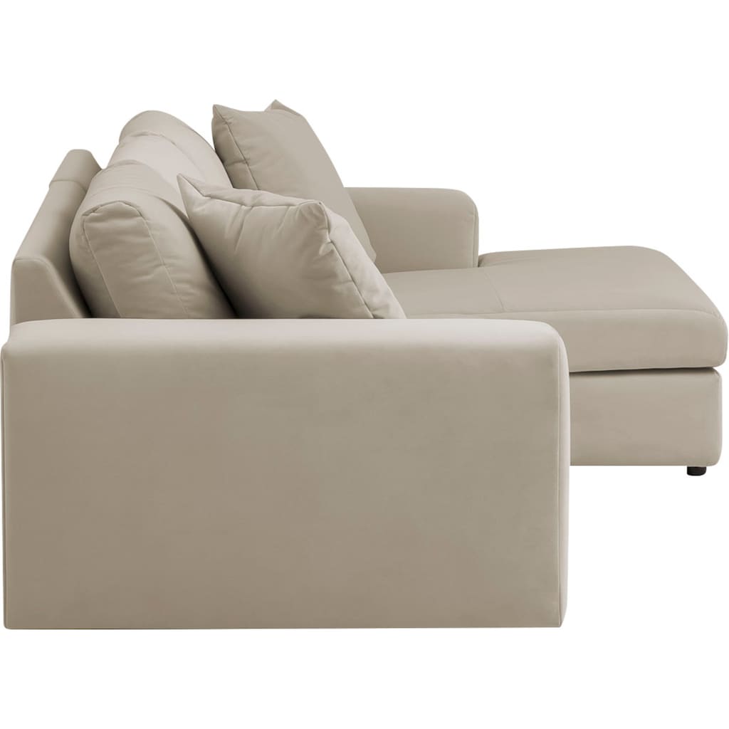 andas Ecksofa »SLEETLAND XXL in Samtvelours oder Vintage-Leder-Optik, L-Form,«