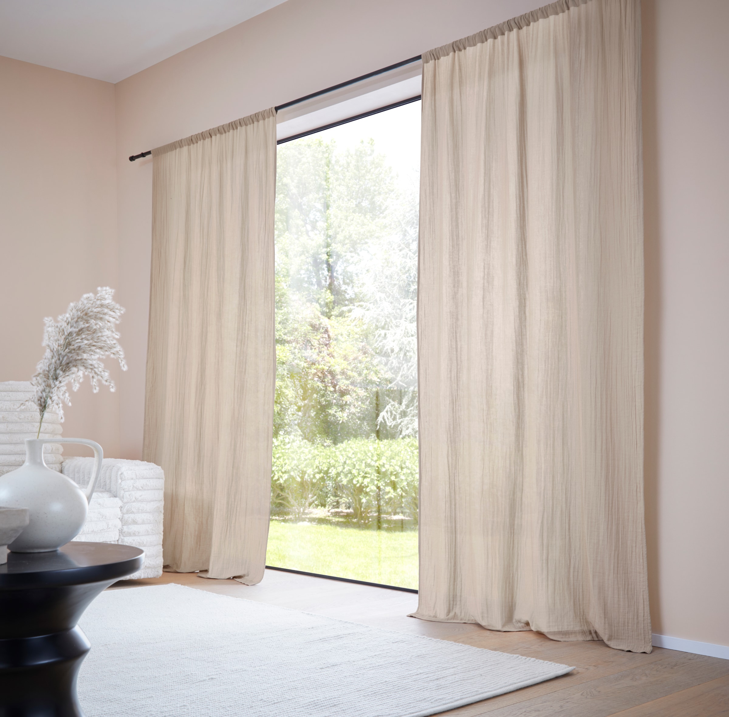 LeGer Home by Lena Gercke Gardine "Hevin, Musselin Vorhang, blickdichte Gar günstig online kaufen