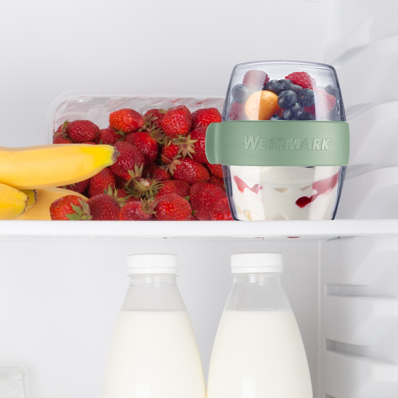 WESTMARK Lunchbox »Pocketbox »Maxi«, 700 ml«, (1 tlg.), Meal-Prep Dose to go, 2 x 350 ml, für Joghurt, Obst, Gemüse
