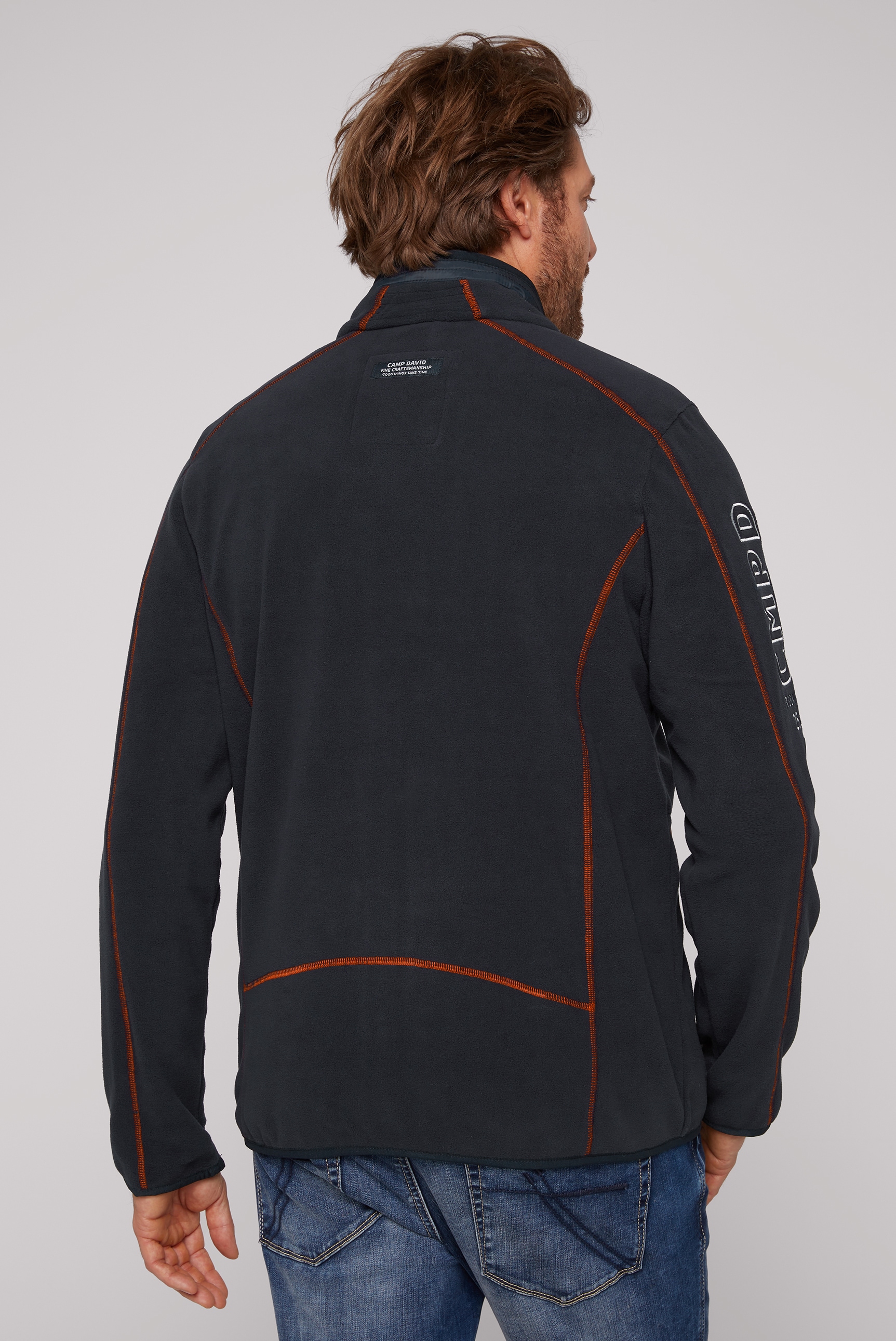 CAMP DAVID Fleecejacke, ohne Kapuze, mit elastischem Saumabschluss