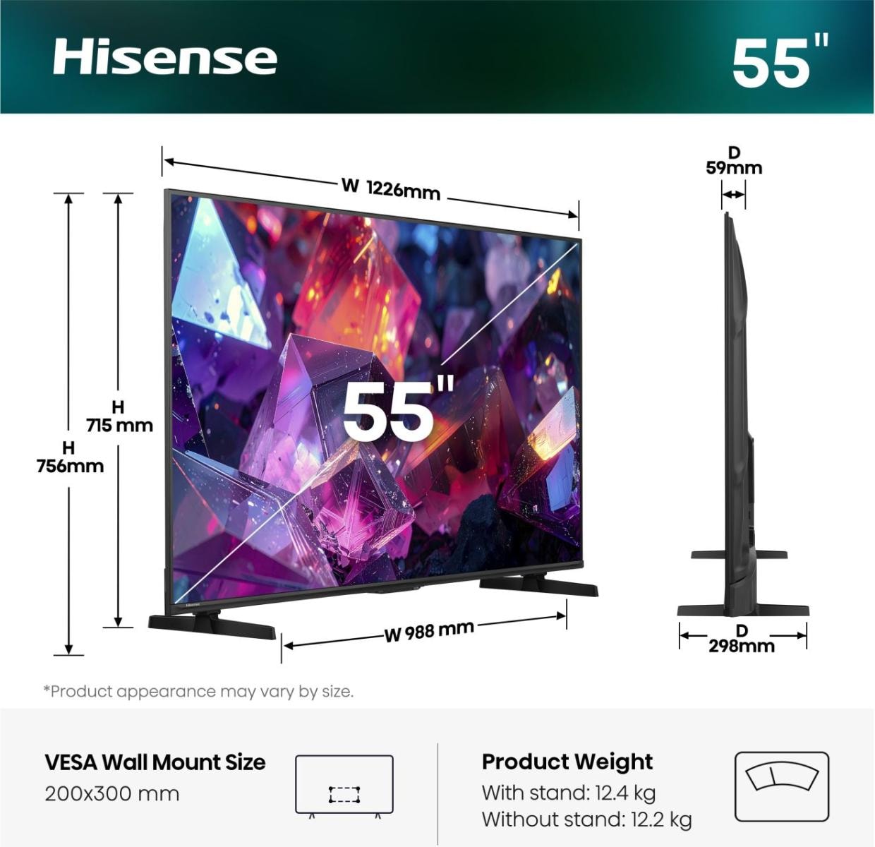 Hisense QLED-Fernseher »55E7S PRO« 139 cm/55 ″ Smart-TV