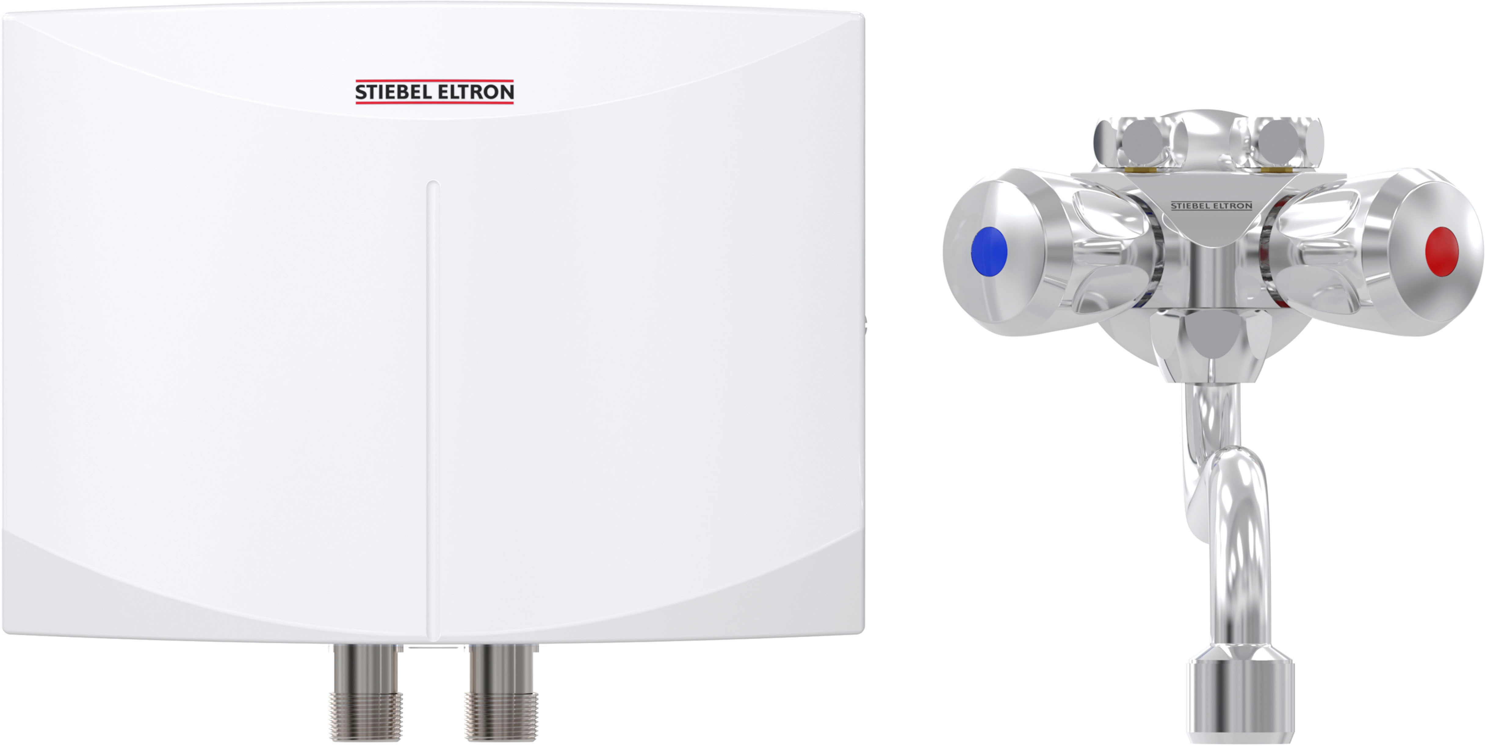 STIEBEL ELTRON Klein-Durchlauferhitzer "DNM 3 + MAW Wandarmatur für Handwaschbecken, 3,5 kW, mit Stecker" Set, hydraulisch, sofort handwarmes Wasser (ca. 35C)