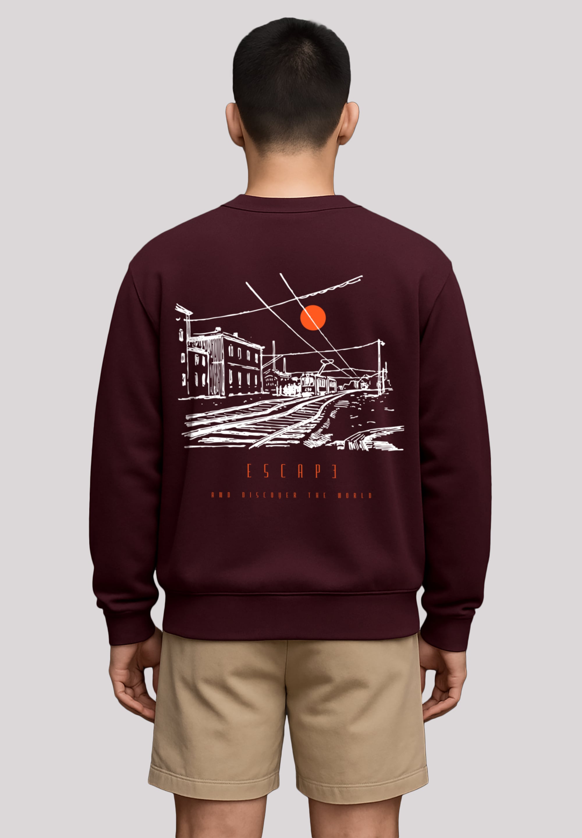 F4NT4STIC Sweatshirt "Escape Discover the World Town Train Station", Premiu günstig online kaufen
