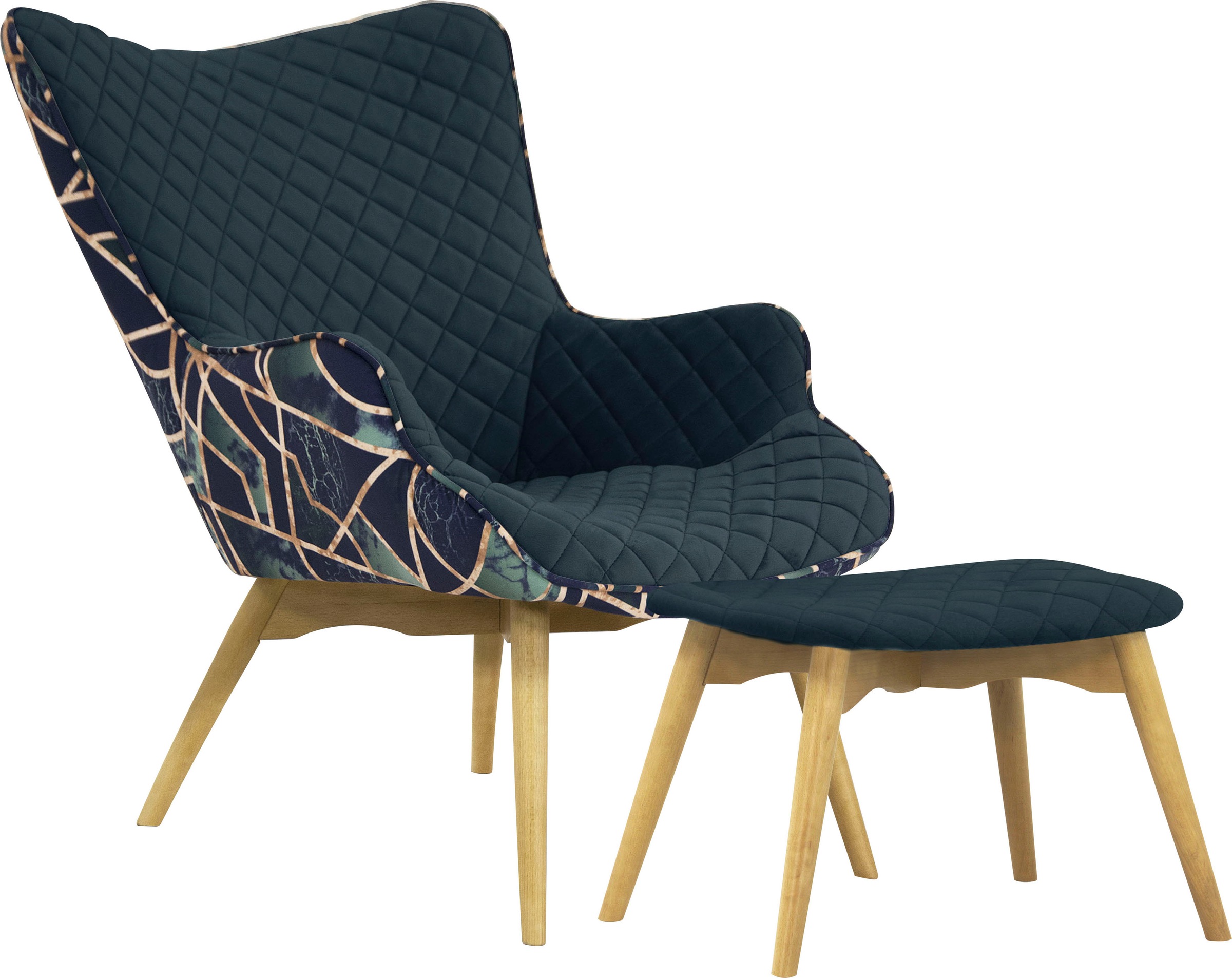 Home affaire Sessel "Duke Print" Karoprägung im Sitzbereich und Dekostoff a günstig online kaufen