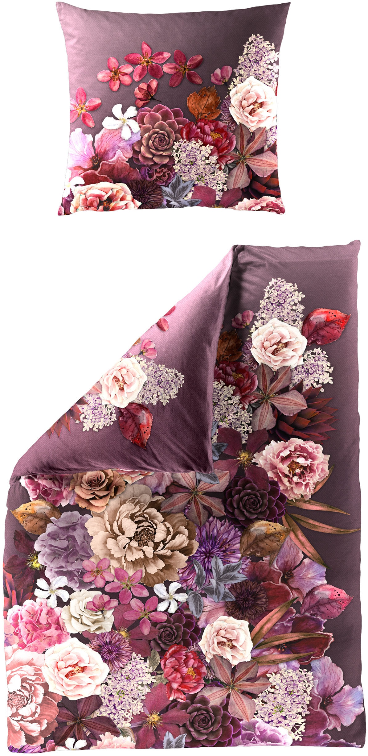 BIERBAUM Bettwäsche "5278" 2 Stk. Mako-Satin, 100 % Baumwolle, pflegeleicht günstig online kaufen