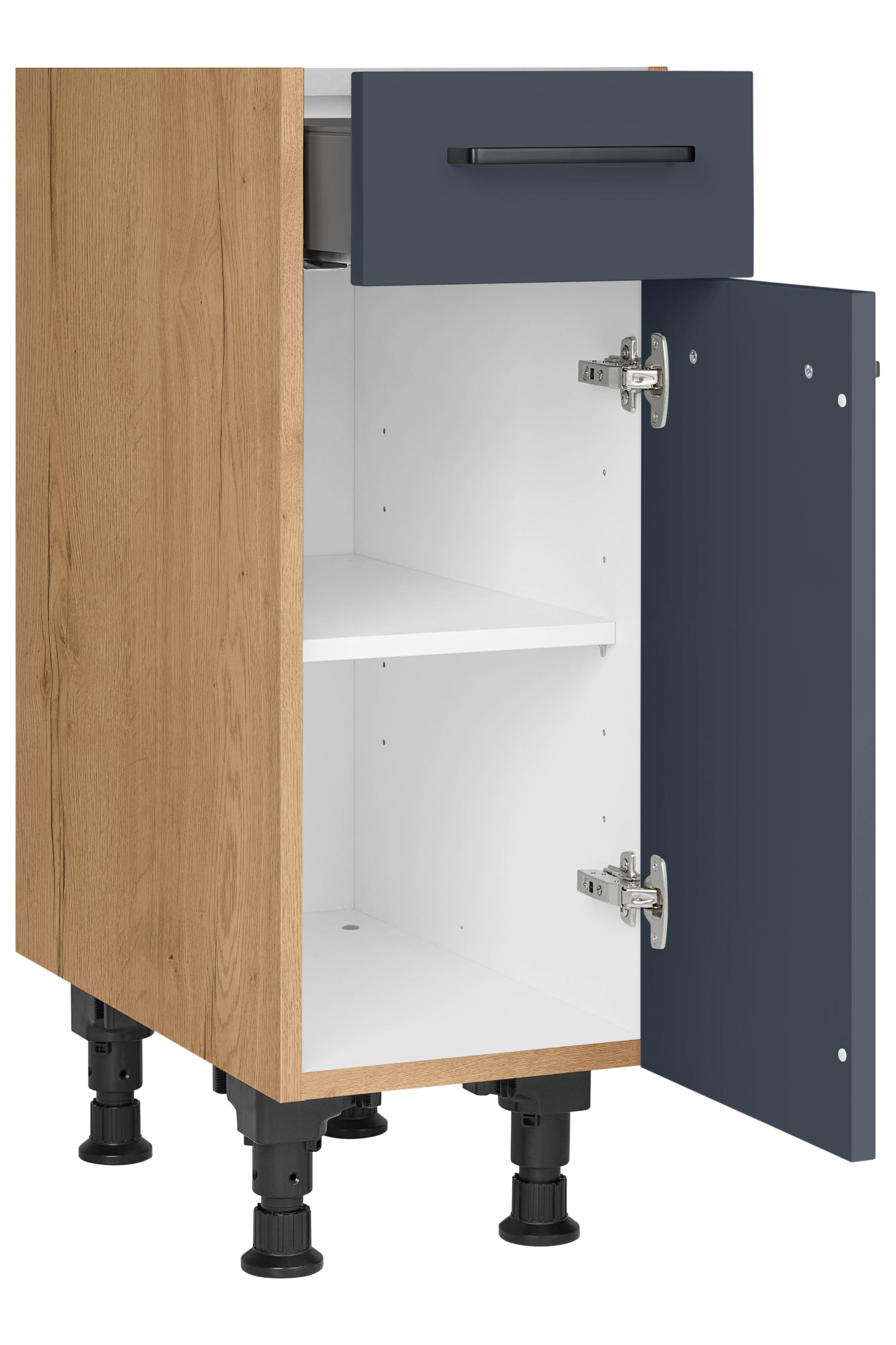 nobilia® Unterschrank »"Easytouch", Ausrichtung wählb., vormontiert, in den Breiten 30, 45 &«, 60 cm Breite, mit höhenverstellbaren Sockelfüßen, vormontiert