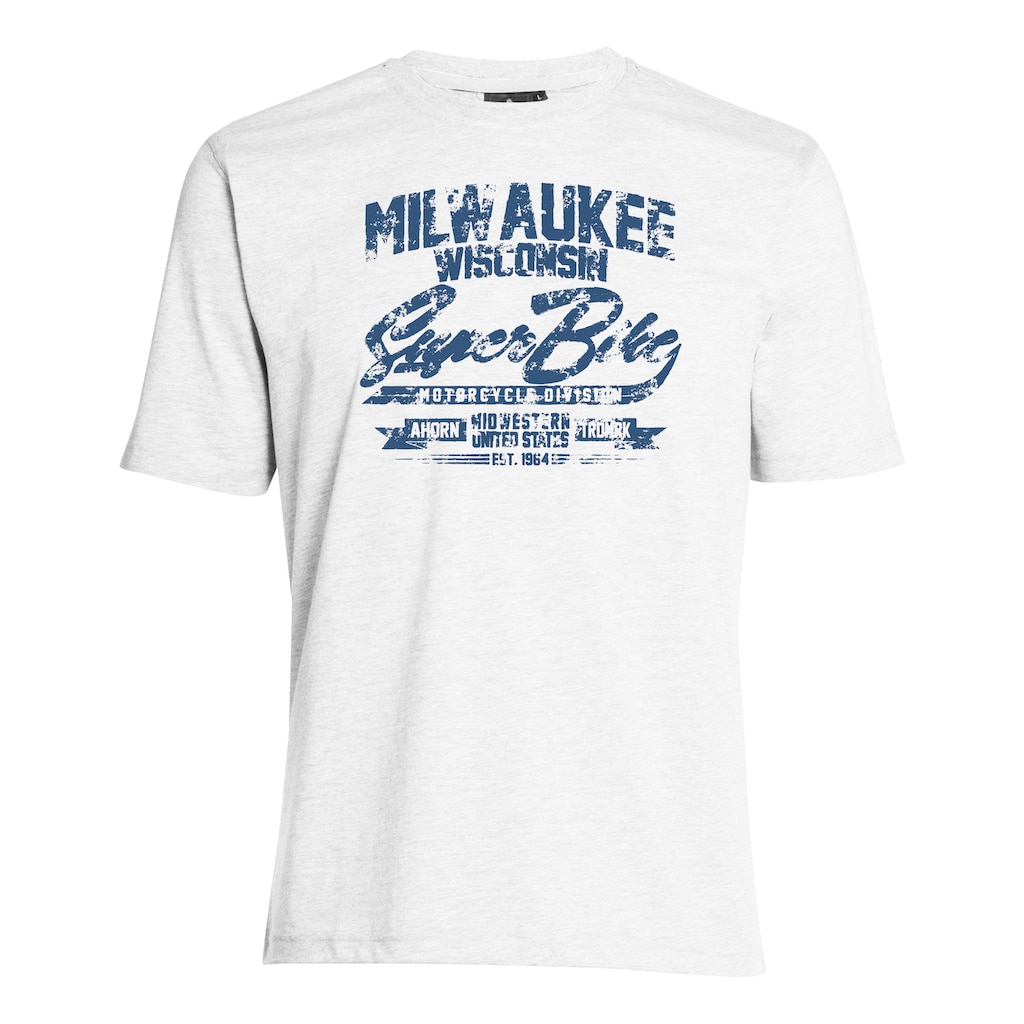 AHORN SPORTSWEAR T-Shirt »MILWAUKEE_ATLANTIC BLUE« mit lässigem Frontprint