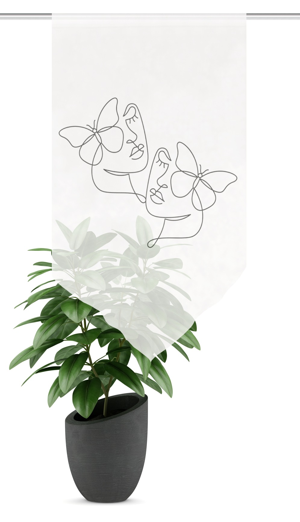 HOME WOHNIDEEN Scheibengardine "SYLIA" Stangendurchzug 1 Stk. tlg. DIGITALB günstig online kaufen