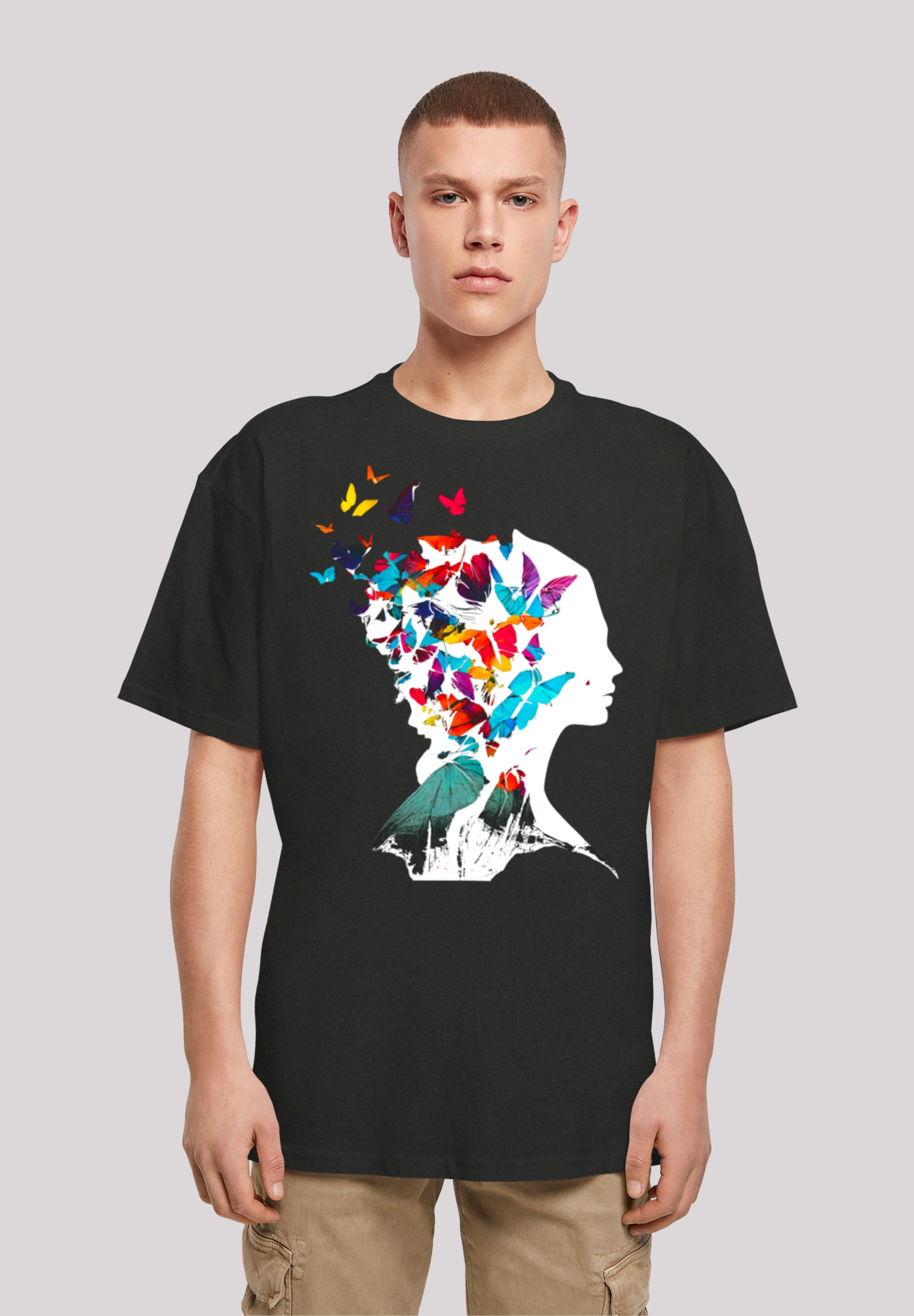 F4NT4STIC "Schmetterling Silhouette OVERSIZE TEE" Print günstig online kaufen